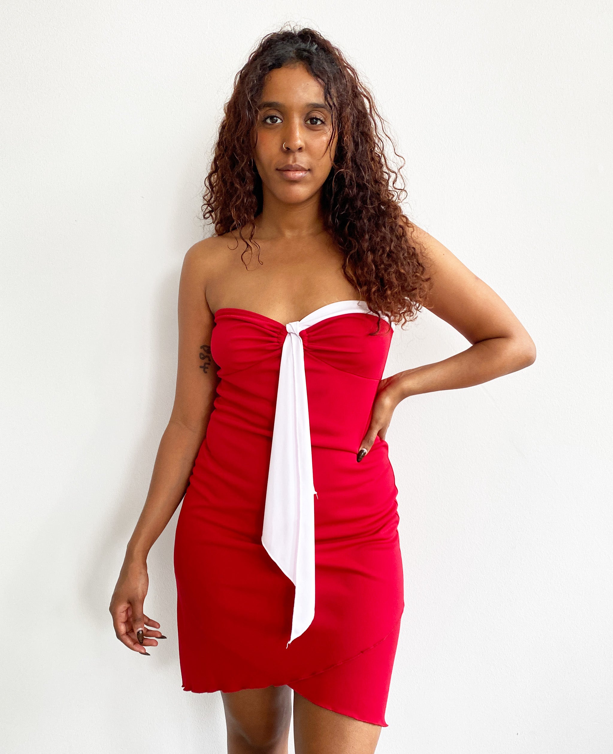 Y2K Red Strapless Dress