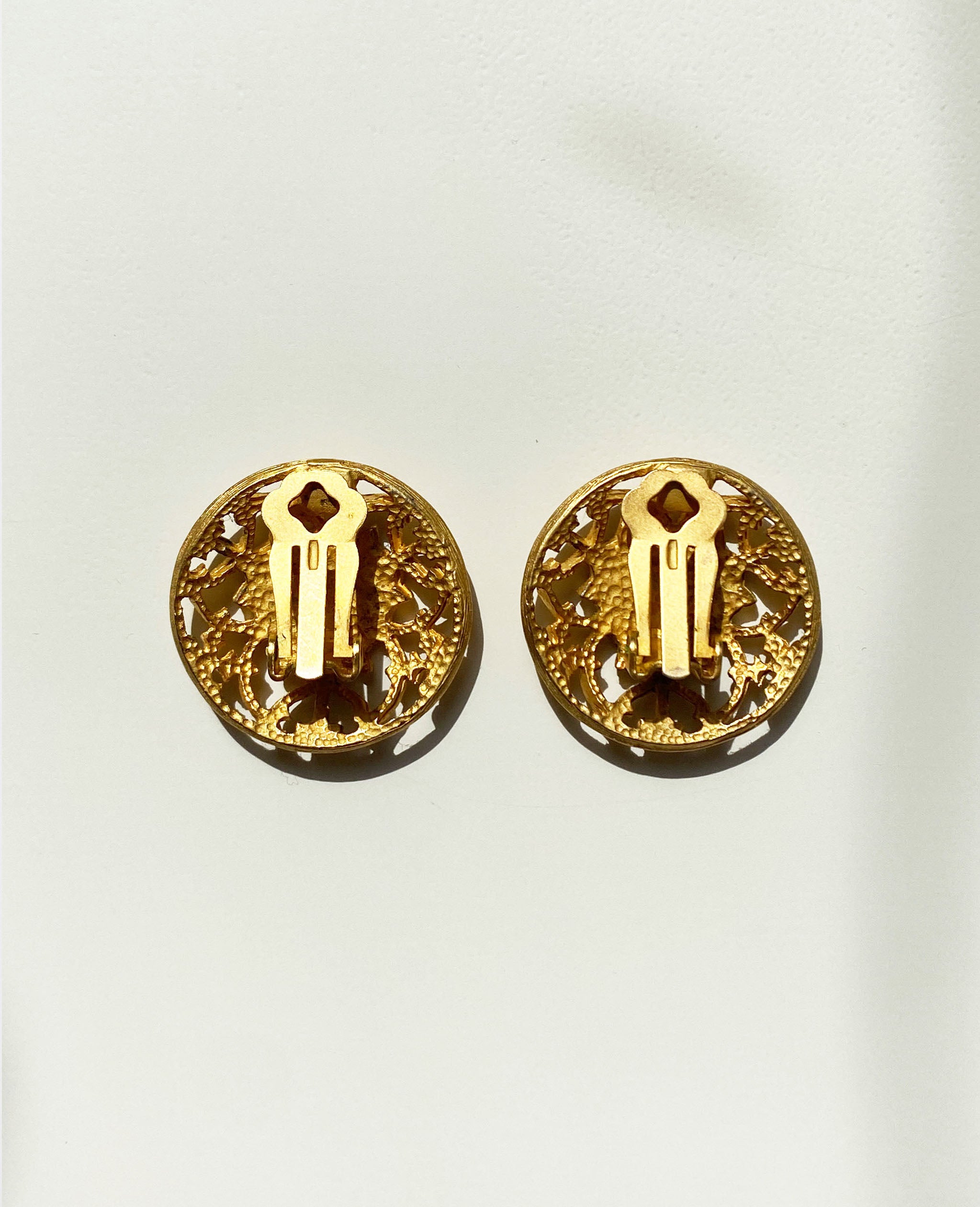 Gold Double D Crest Earrings
