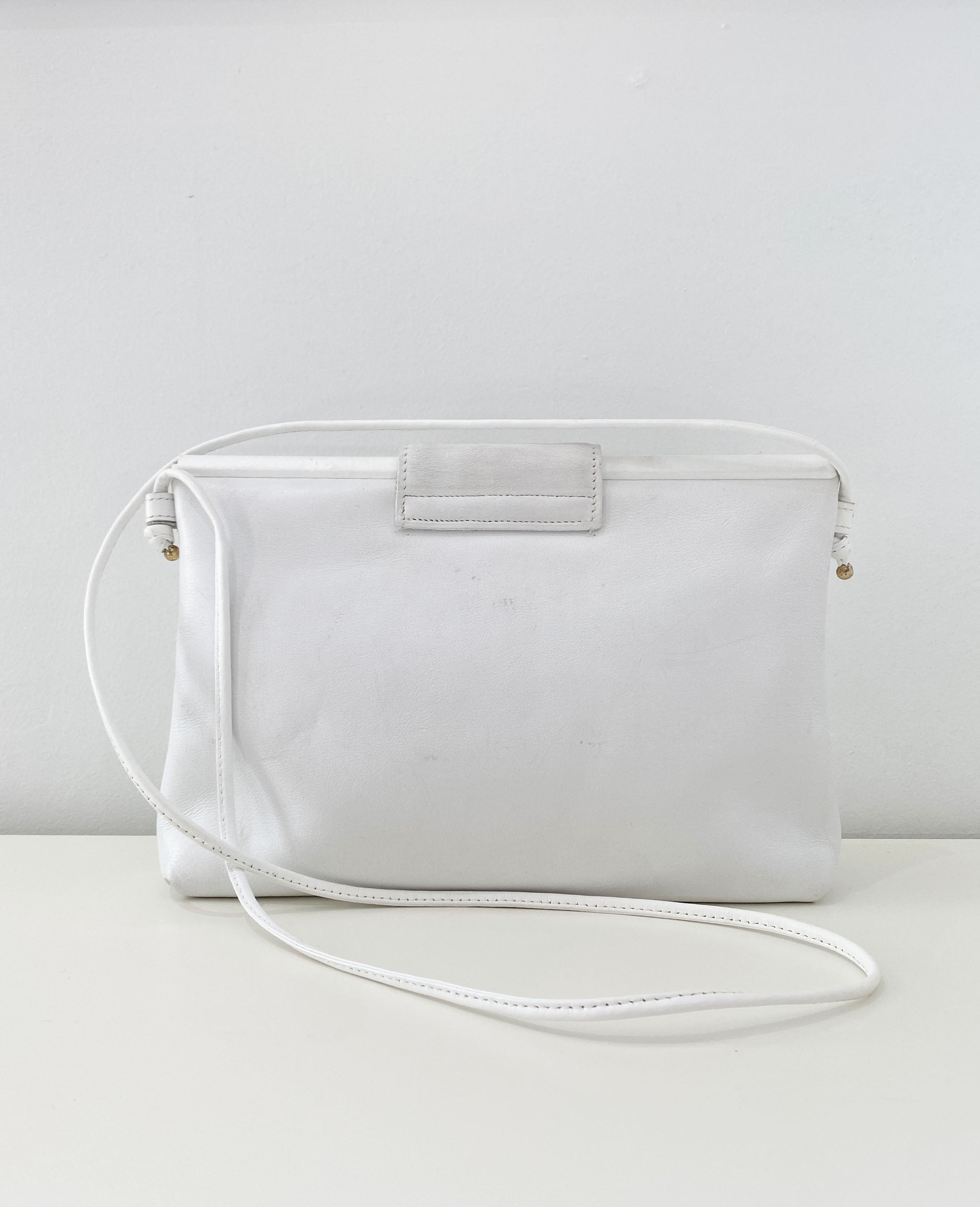 White Leather Crossbody Bag