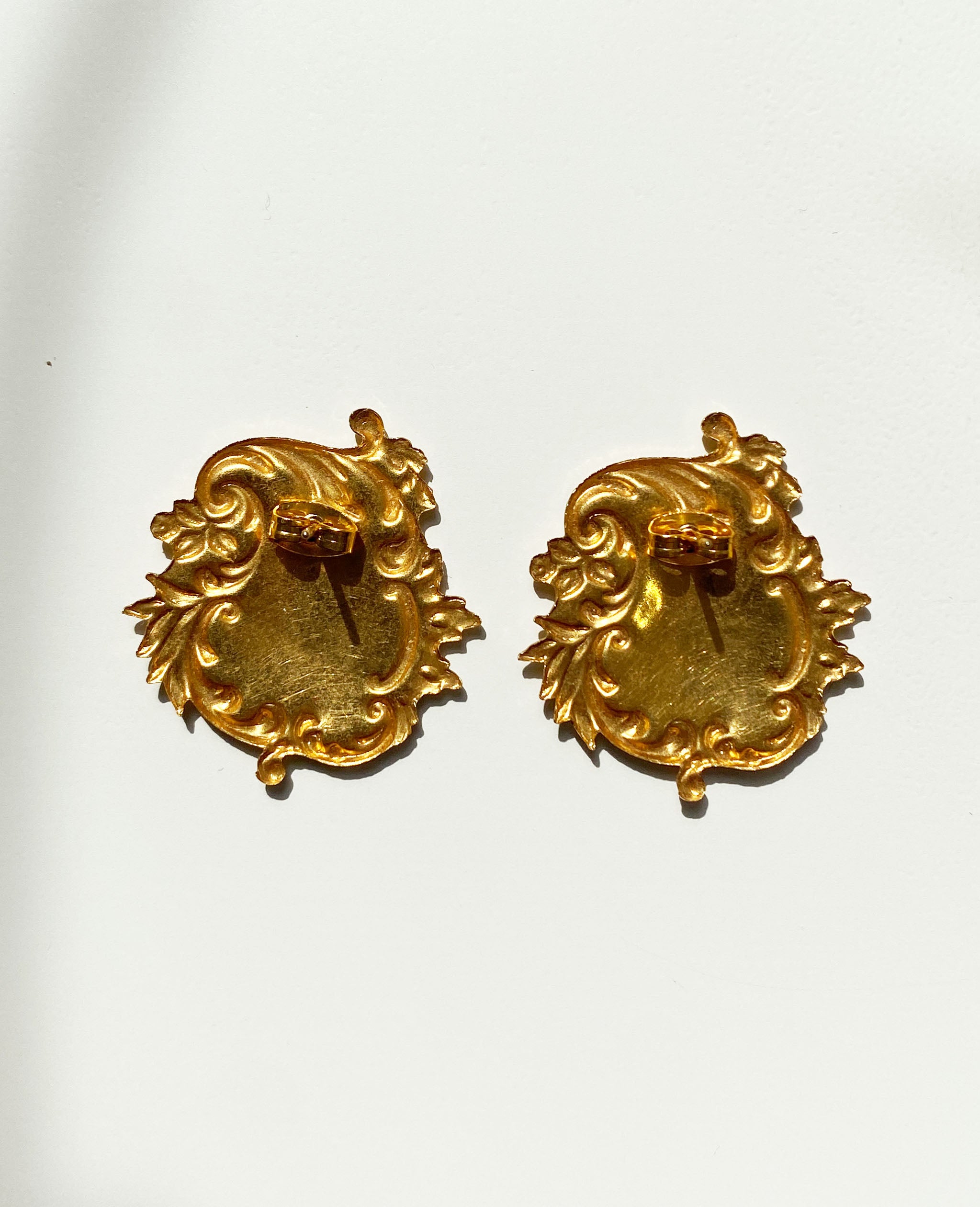 Gold and Black Leaf Earrings