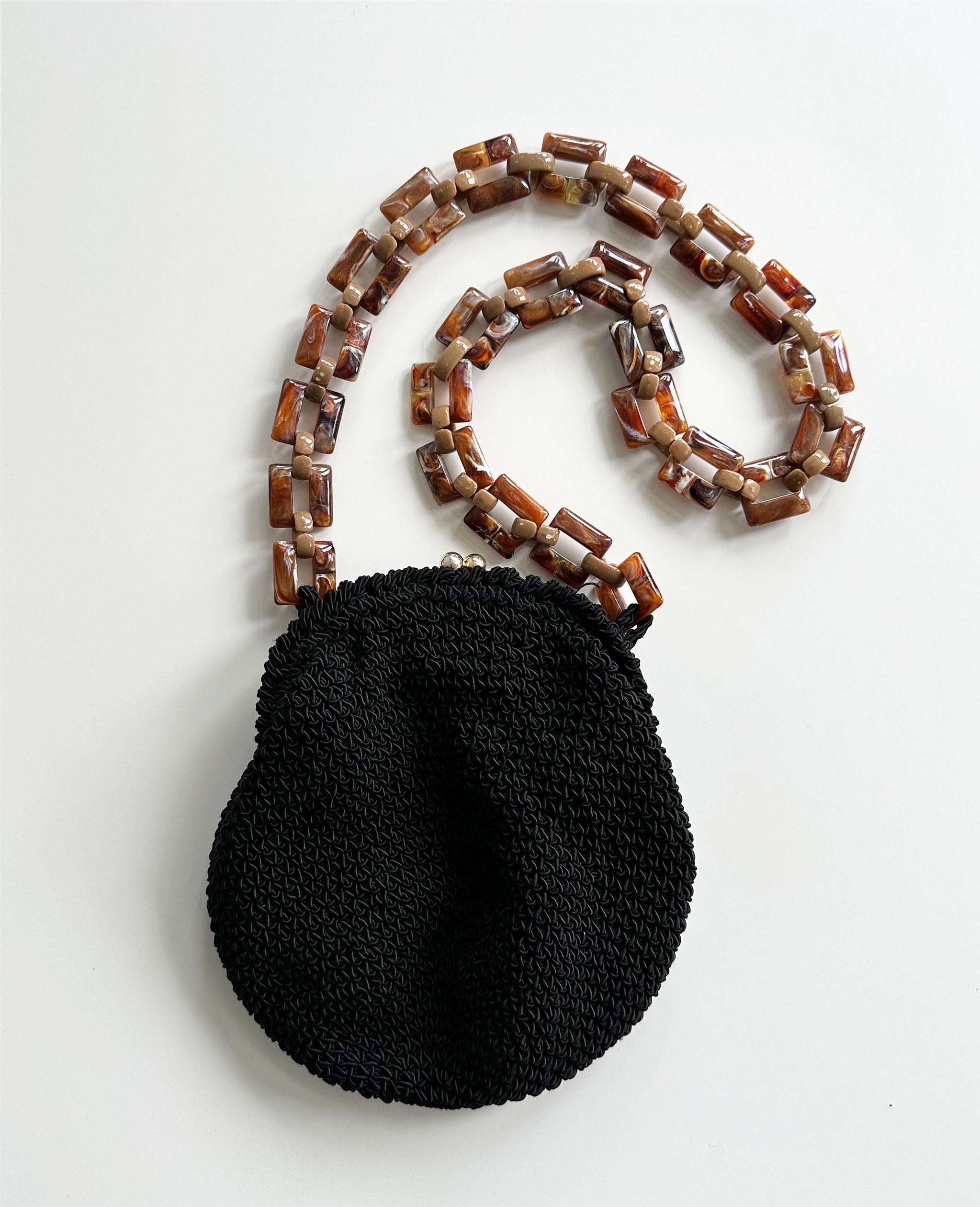 Crochet Bag With Marbled Chain Strap
