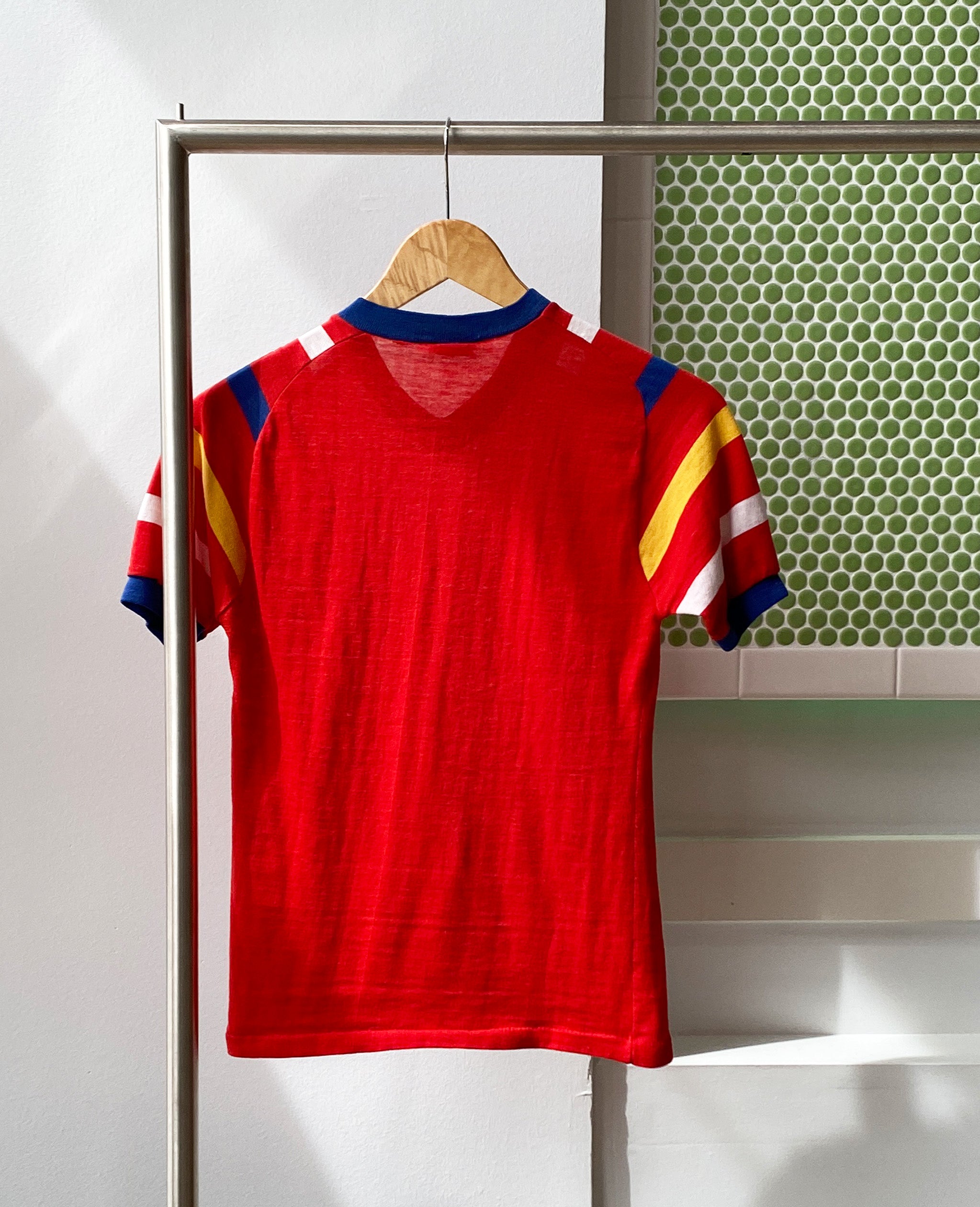 Red Striped Ringer Tee