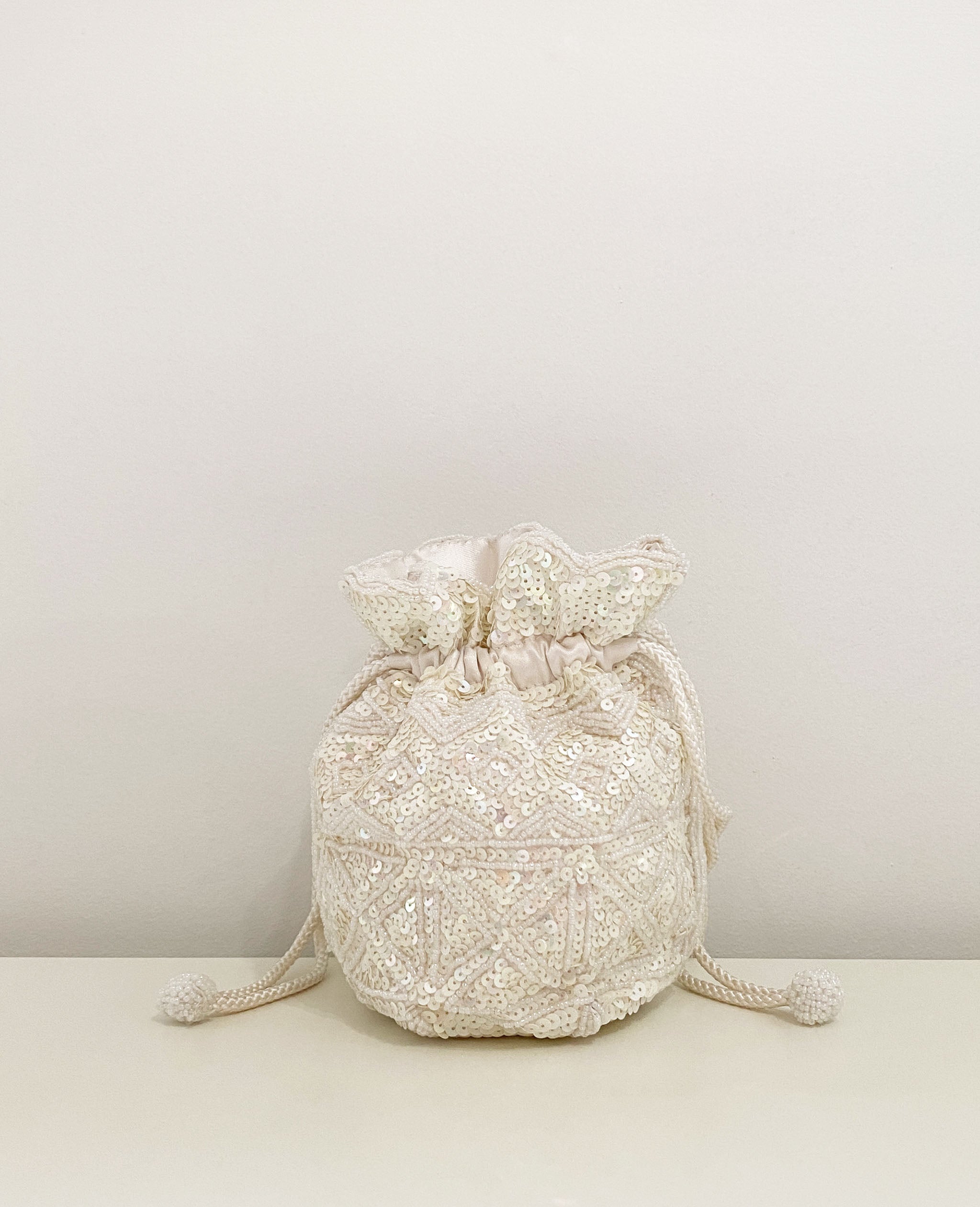 White Sequined Mini Bag
