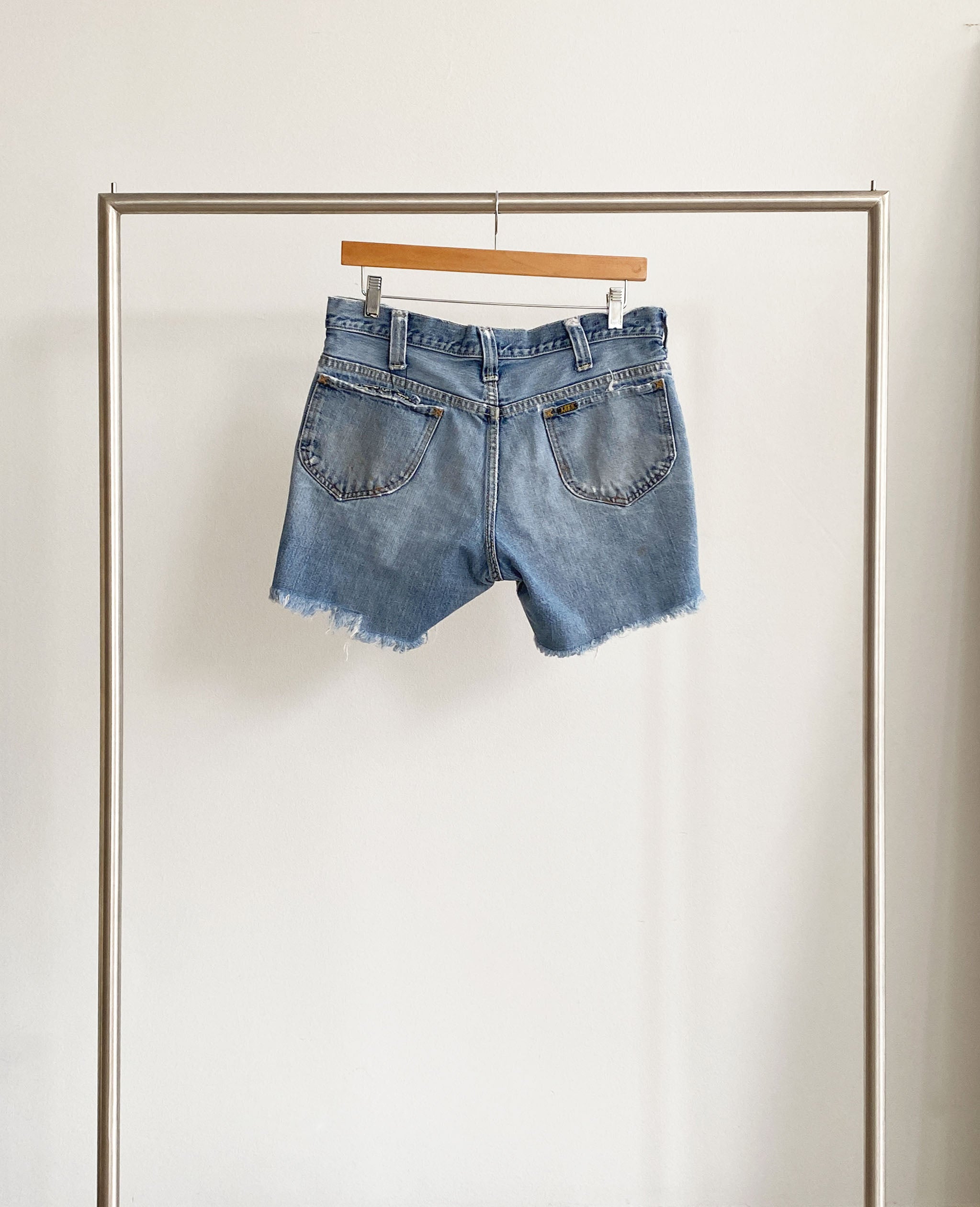 Medium Wash Cutoff Denim Shorts