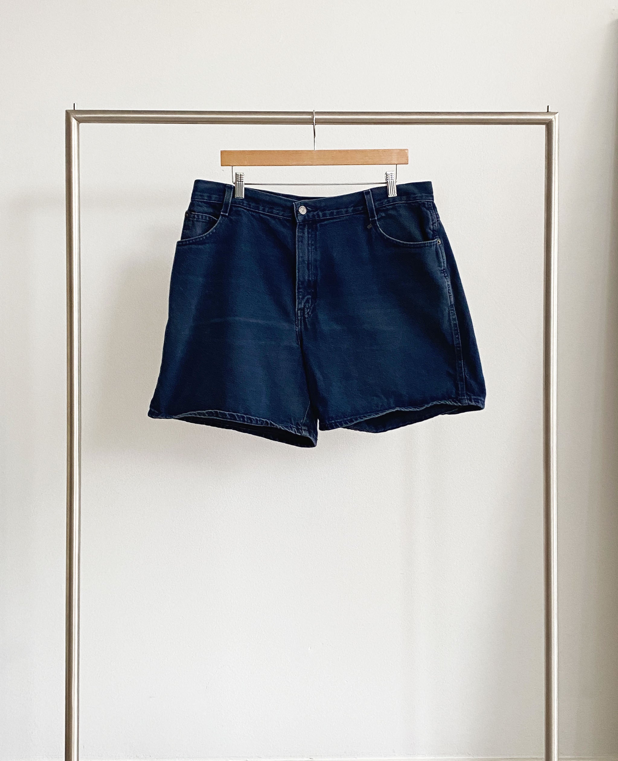 Dark Blue Long Denim Shorts
