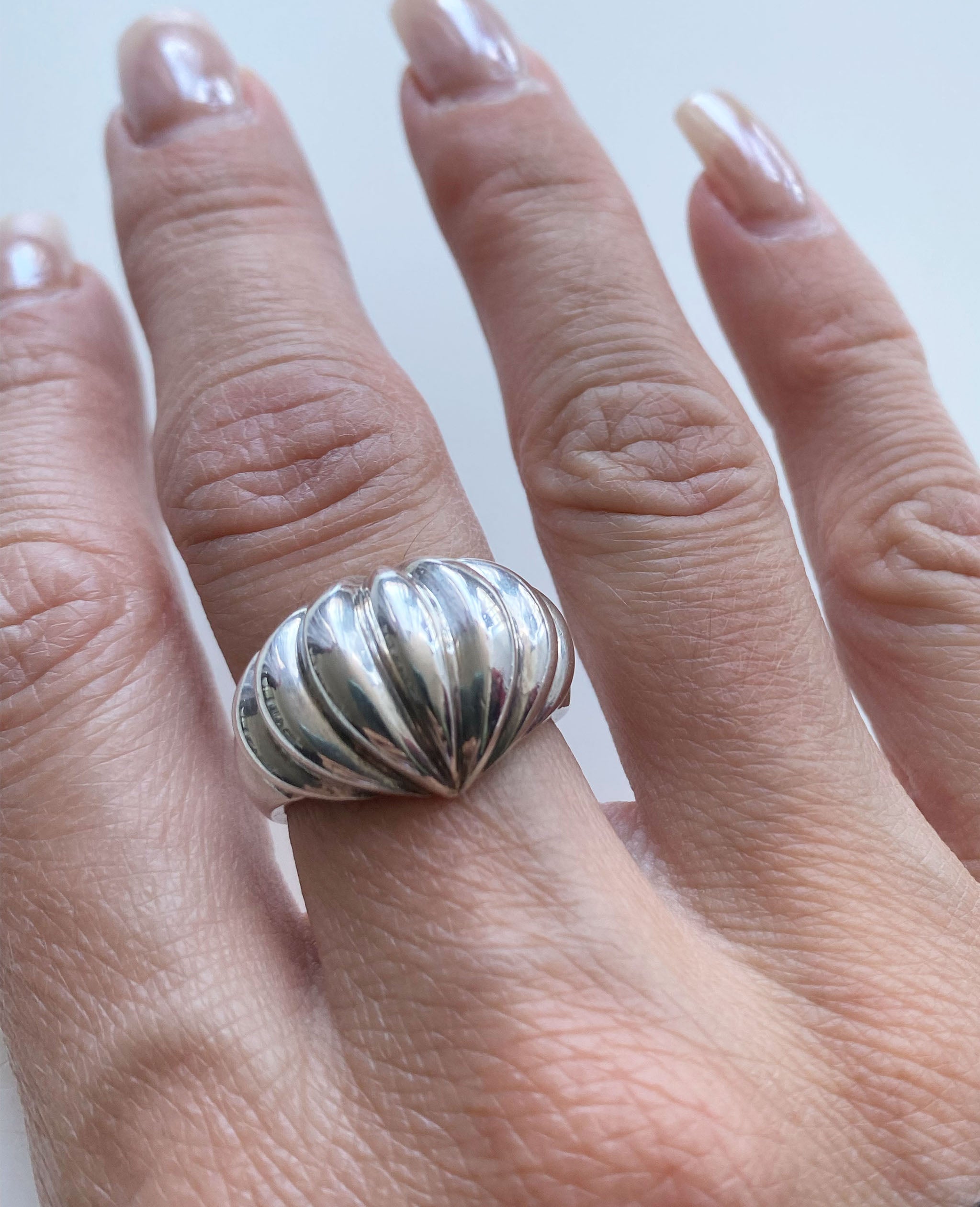 Sterling Silver Abstract Shell Ring