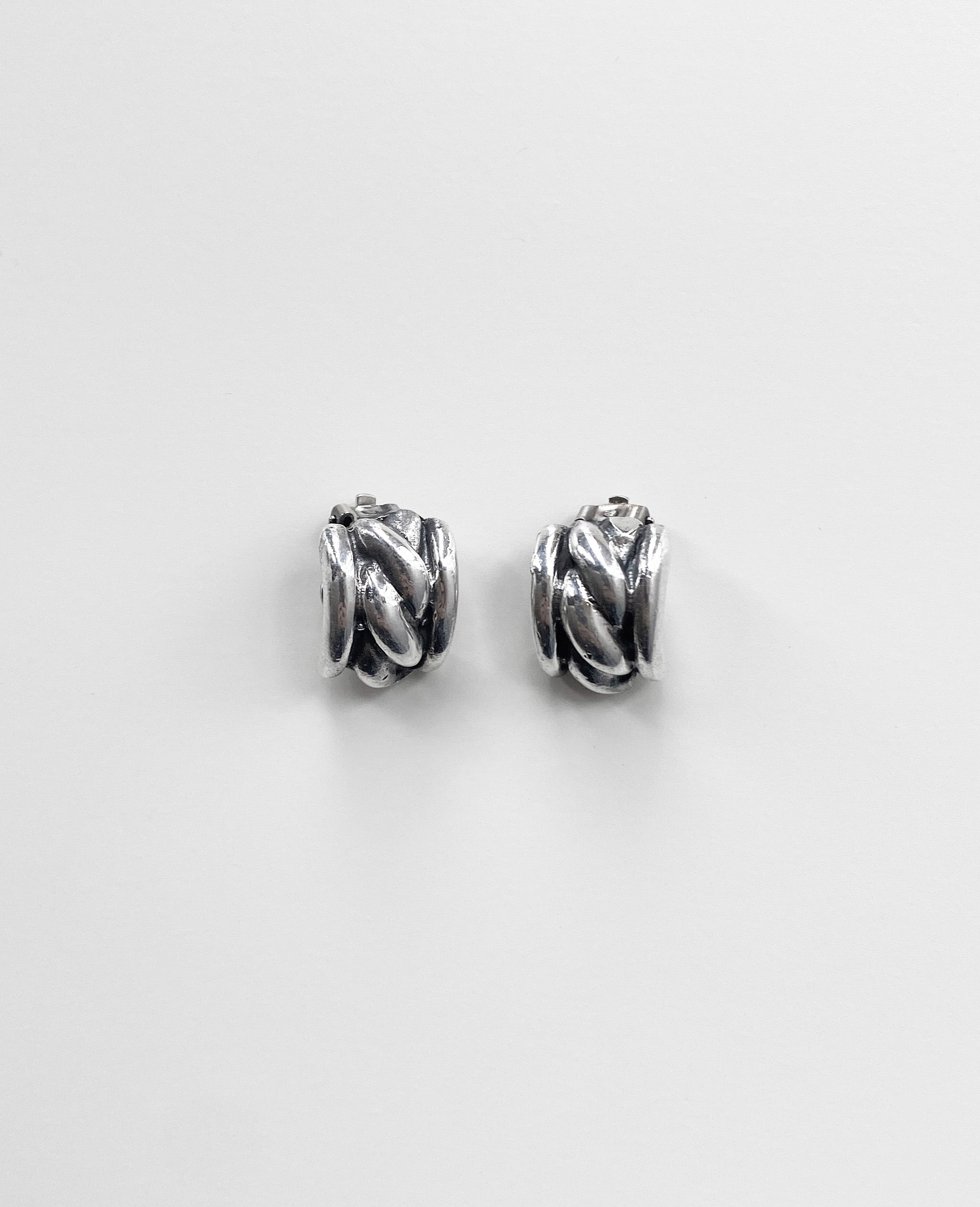 Sterling Silver Twist Clip Earrings