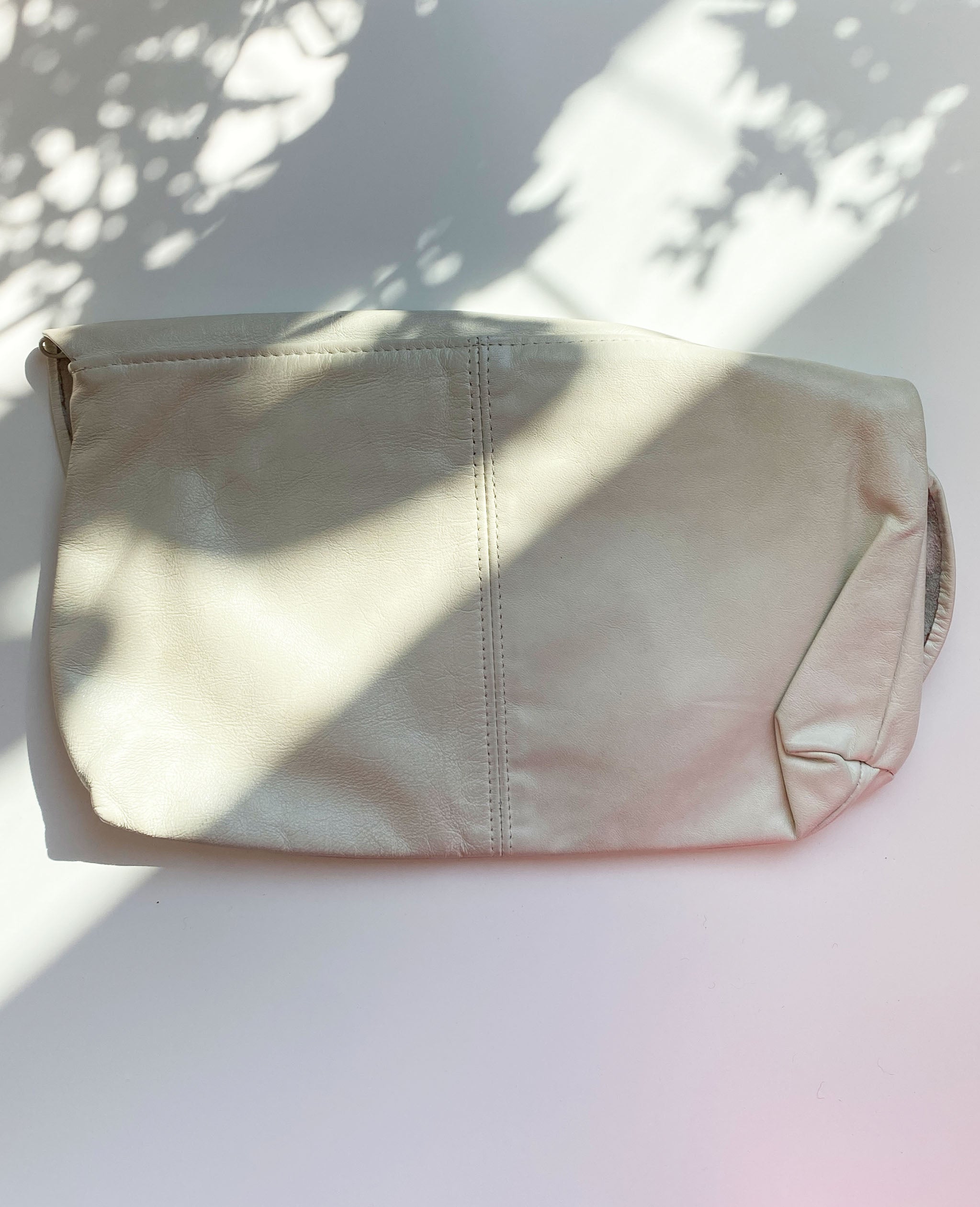 White Leather Clutch