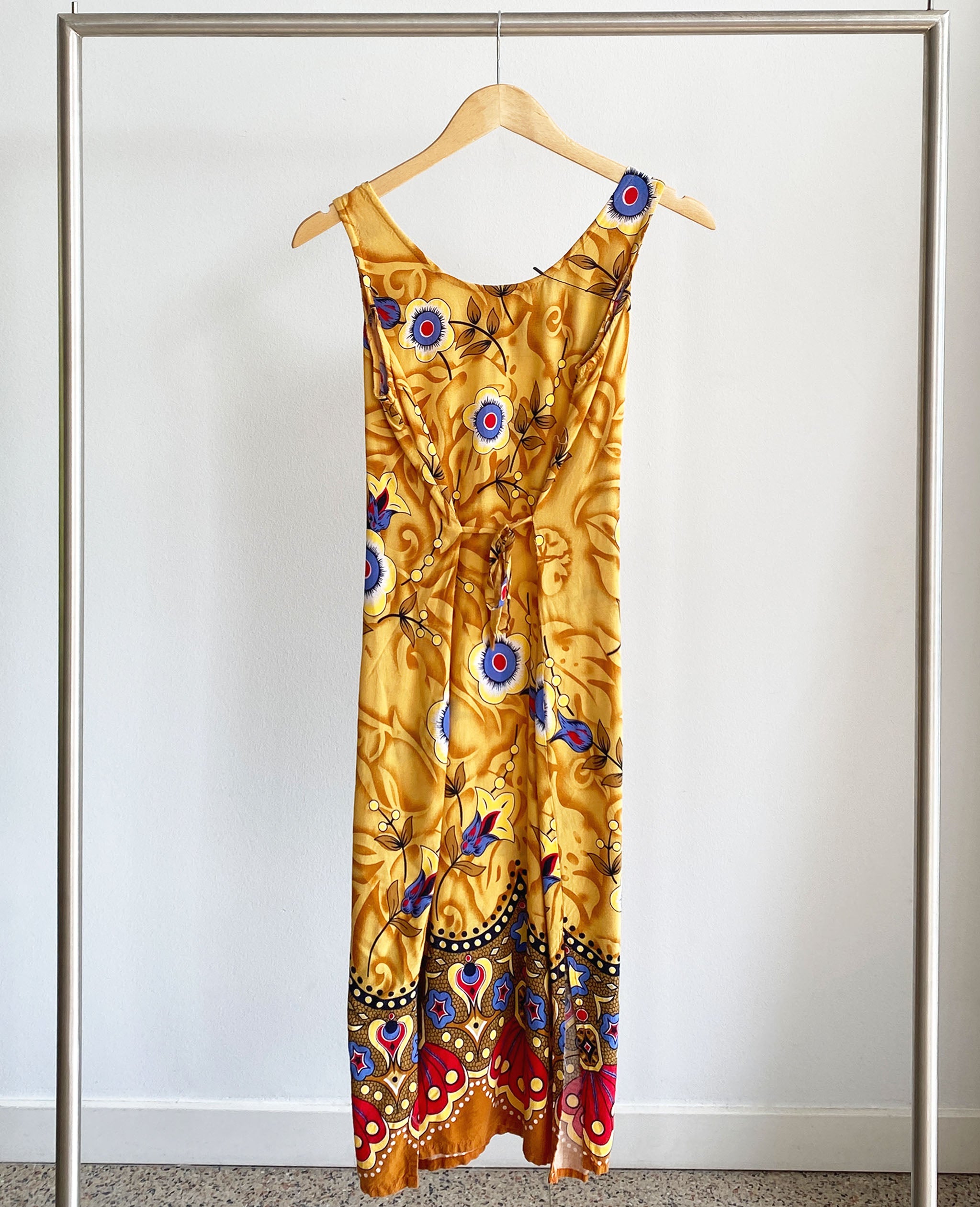 Yellow Floral Patterned Dress