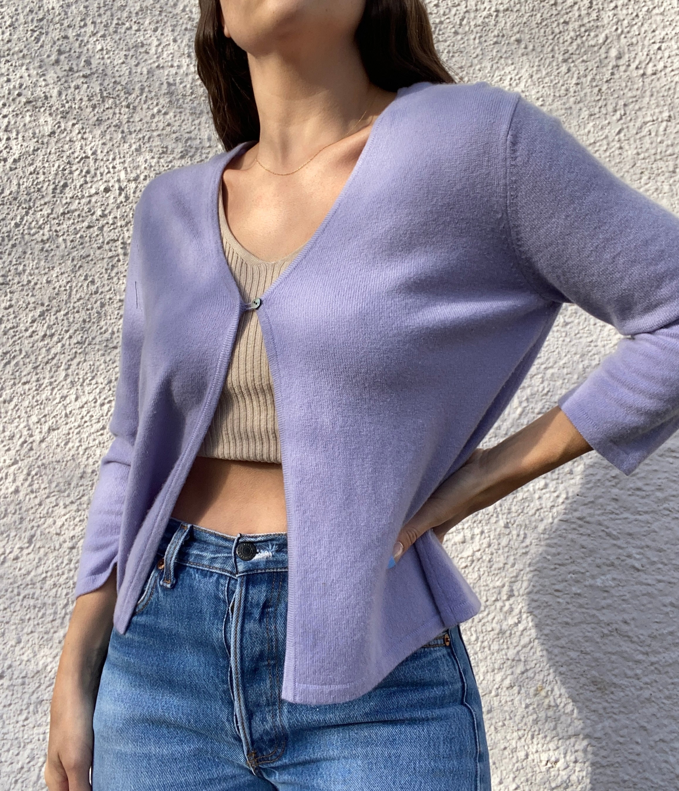 Ann Taylor Purple Cashmere Sweater