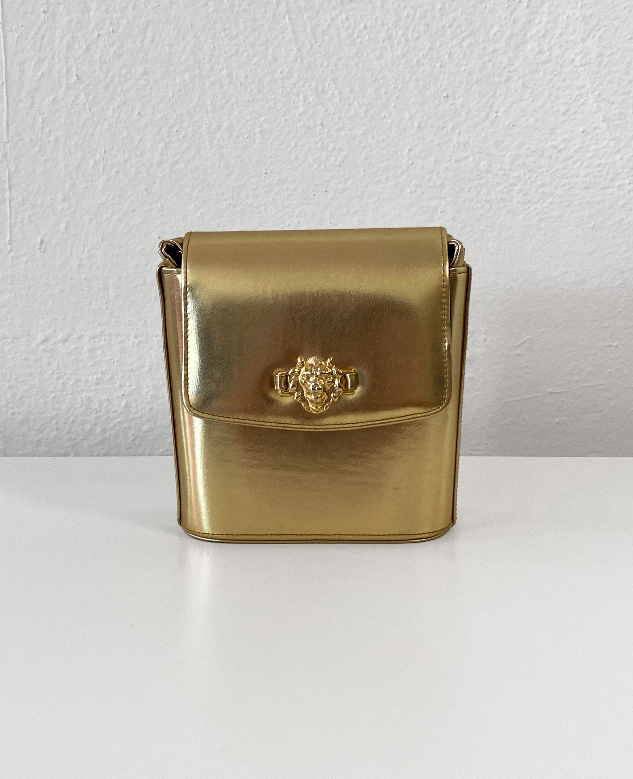Gold Bag with Lion Detail