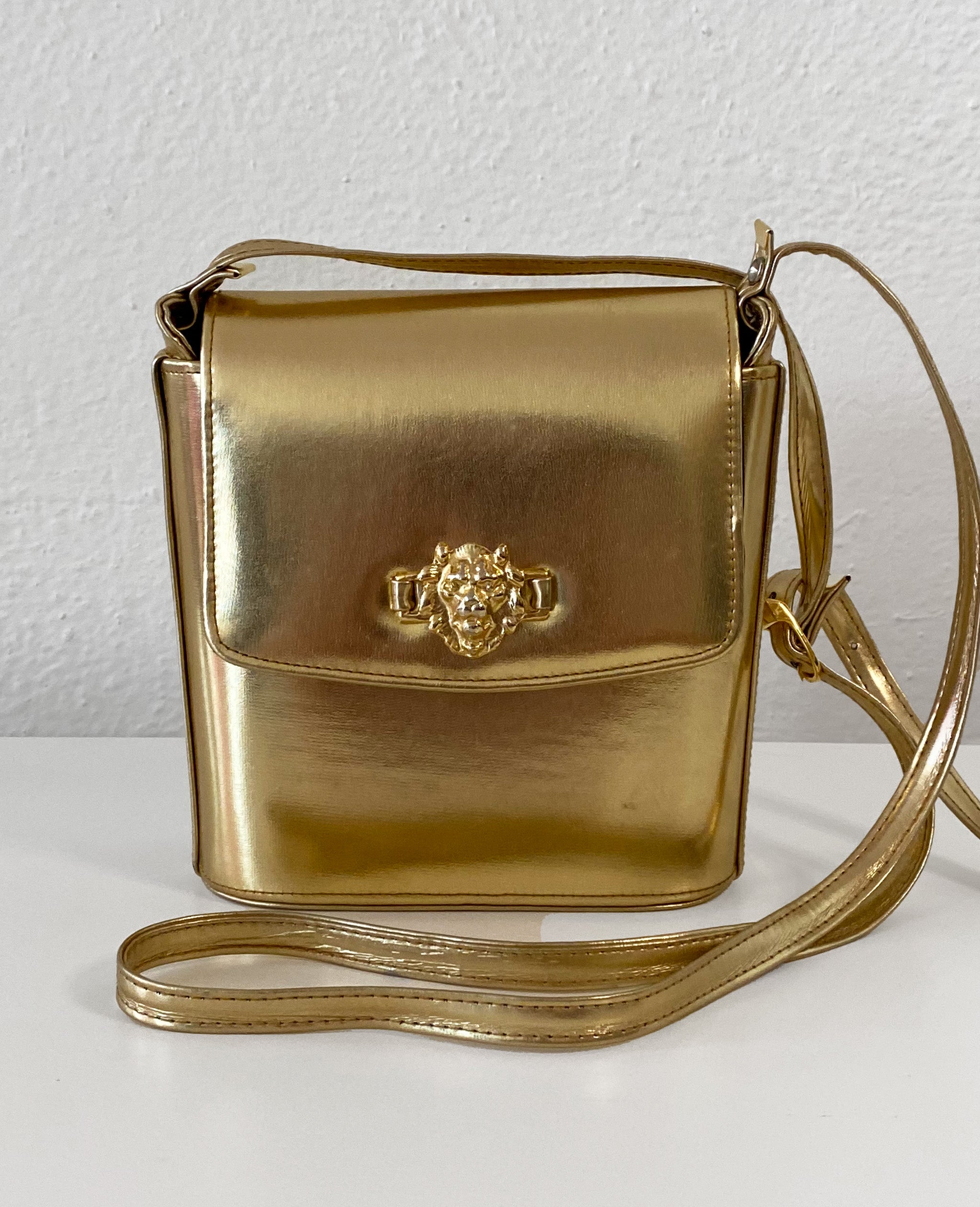Gold Bag with Lion Detail