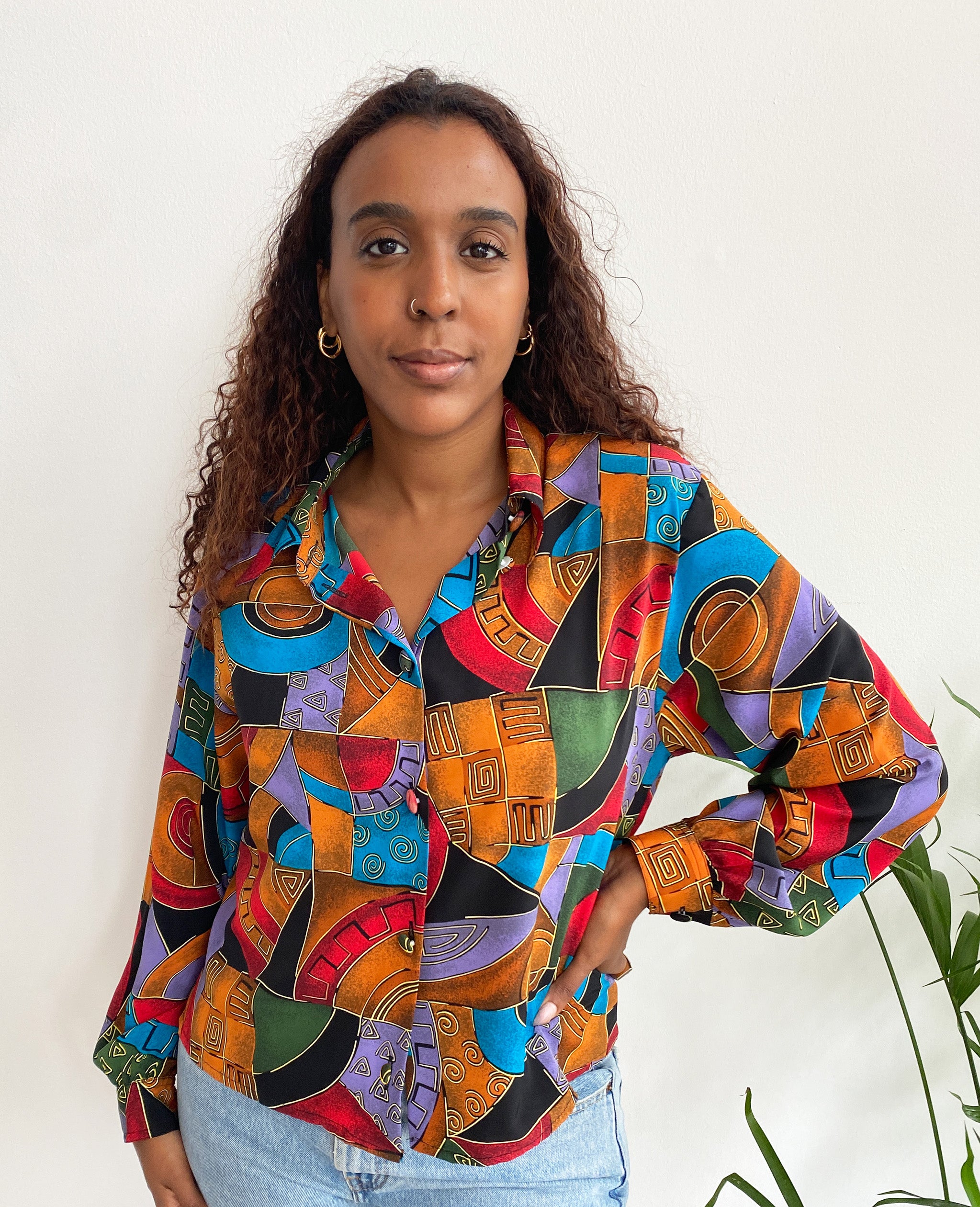 Abstract Geometric Blouse