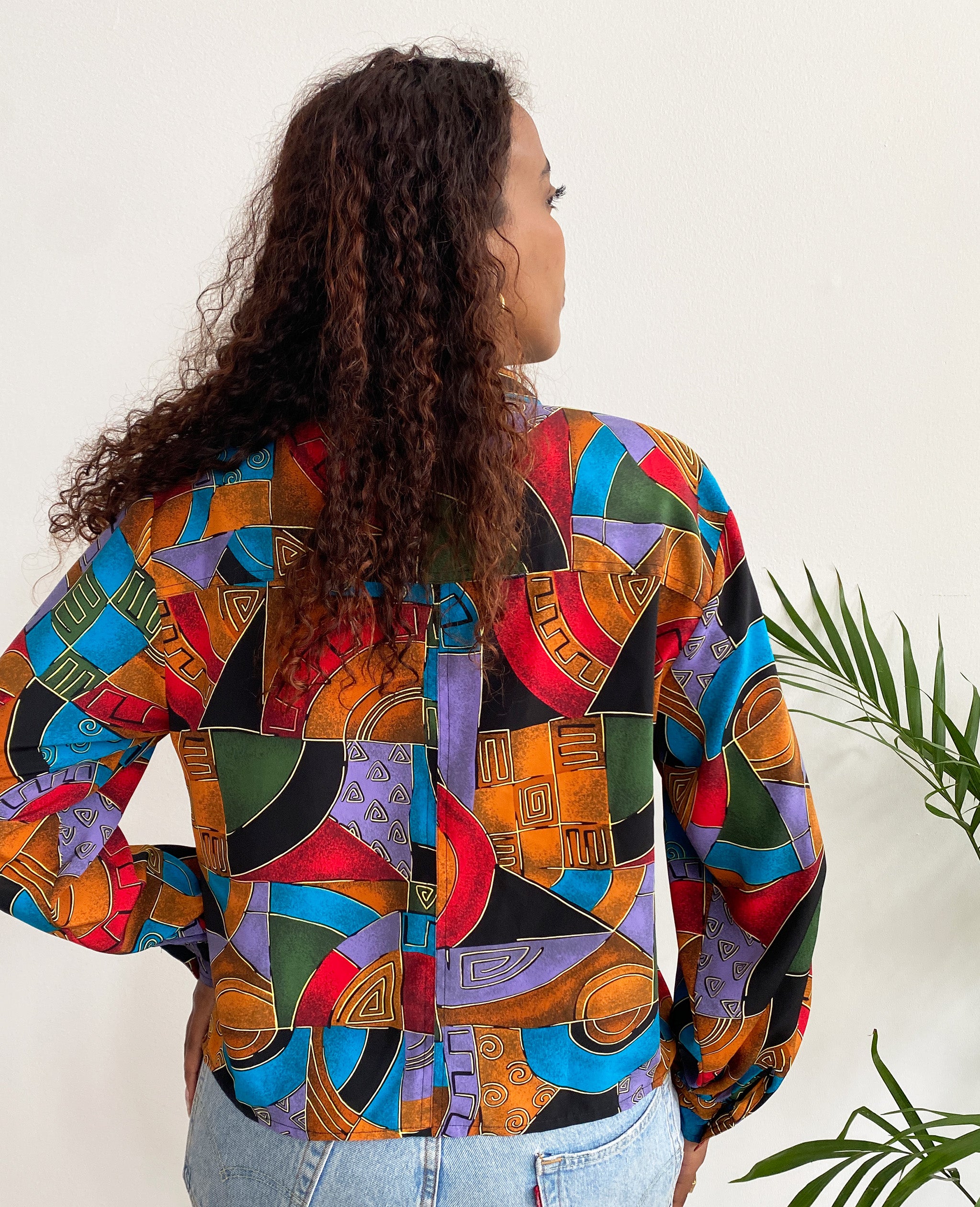 Abstract Geometric Blouse