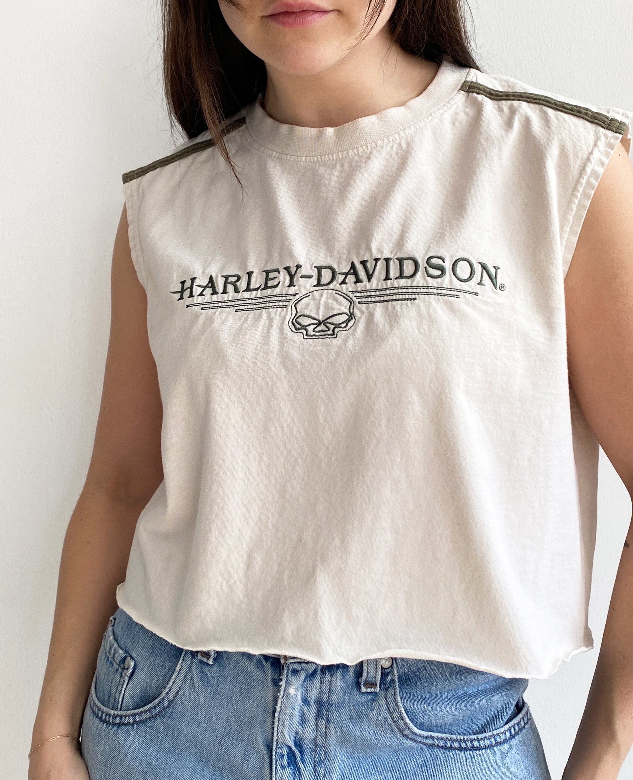 Harley White Muscle Tank