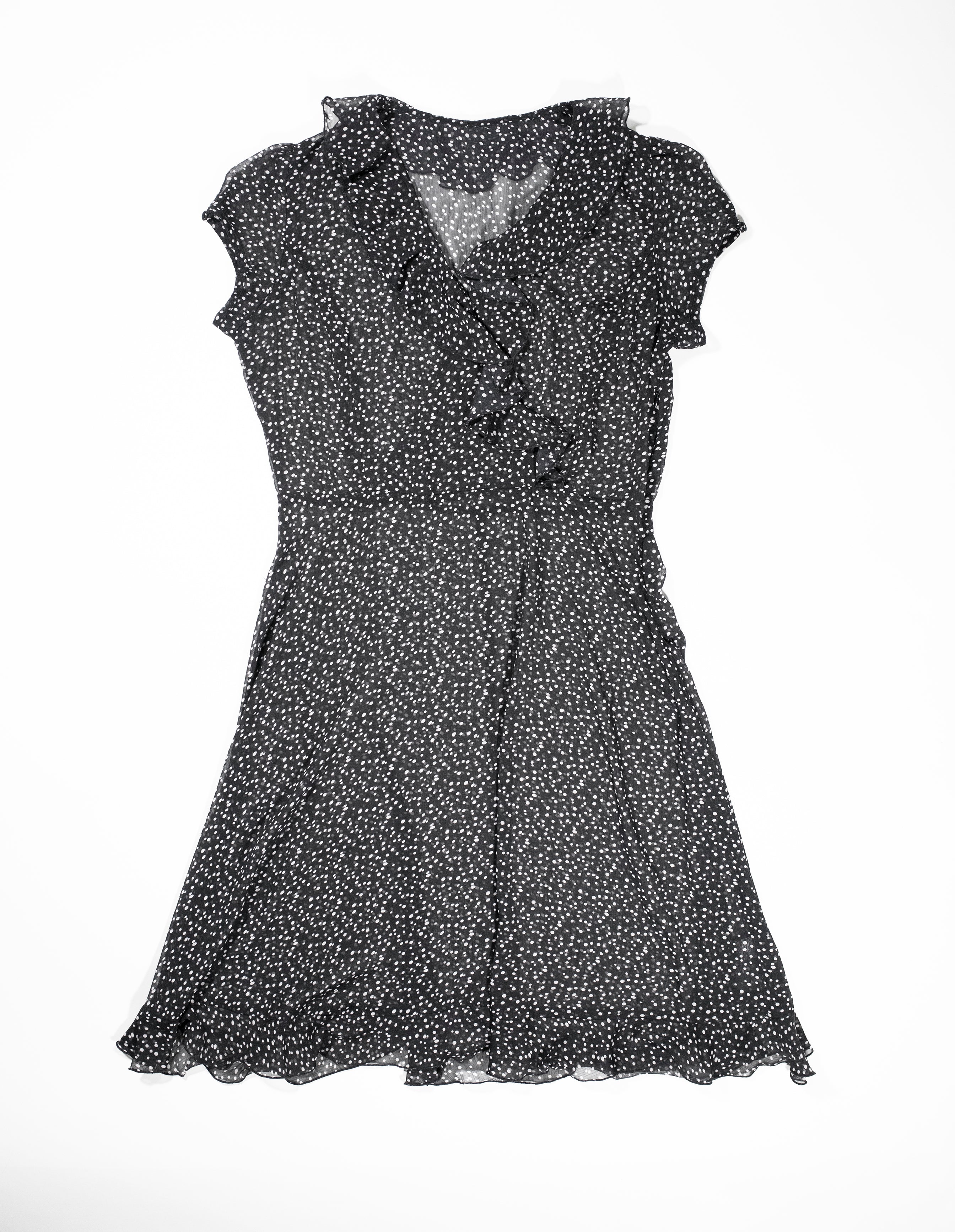 Vintage Black Polka Dot Sheer Dress