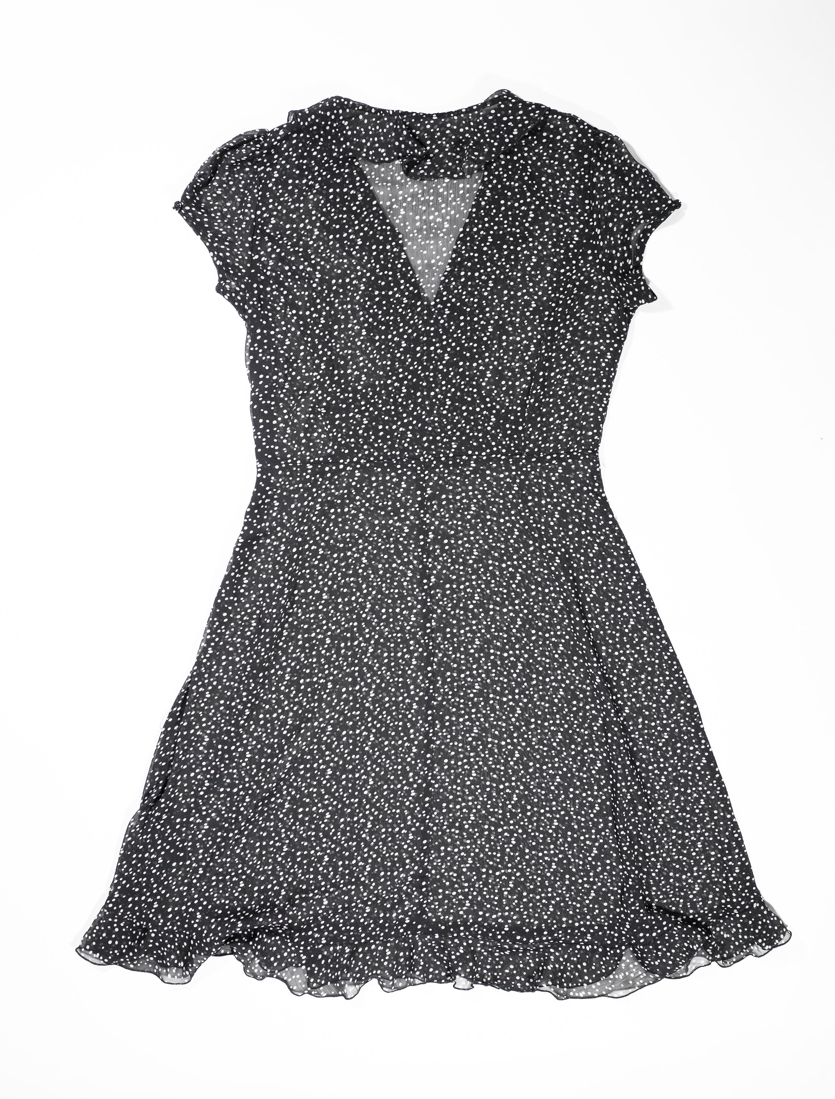 Vintage Black Polka Dot Sheer Dress