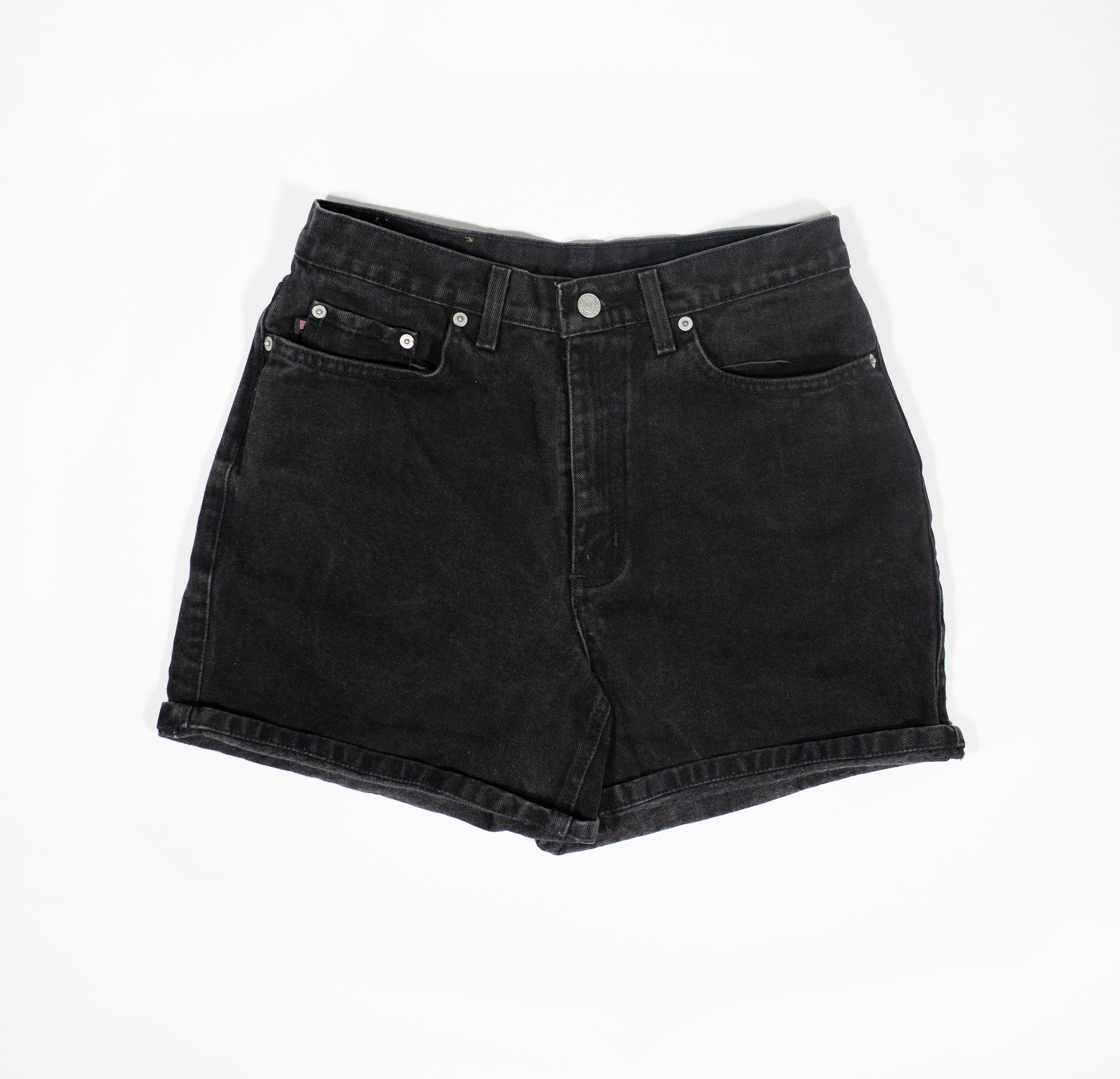 Black Polo Jean Shorts