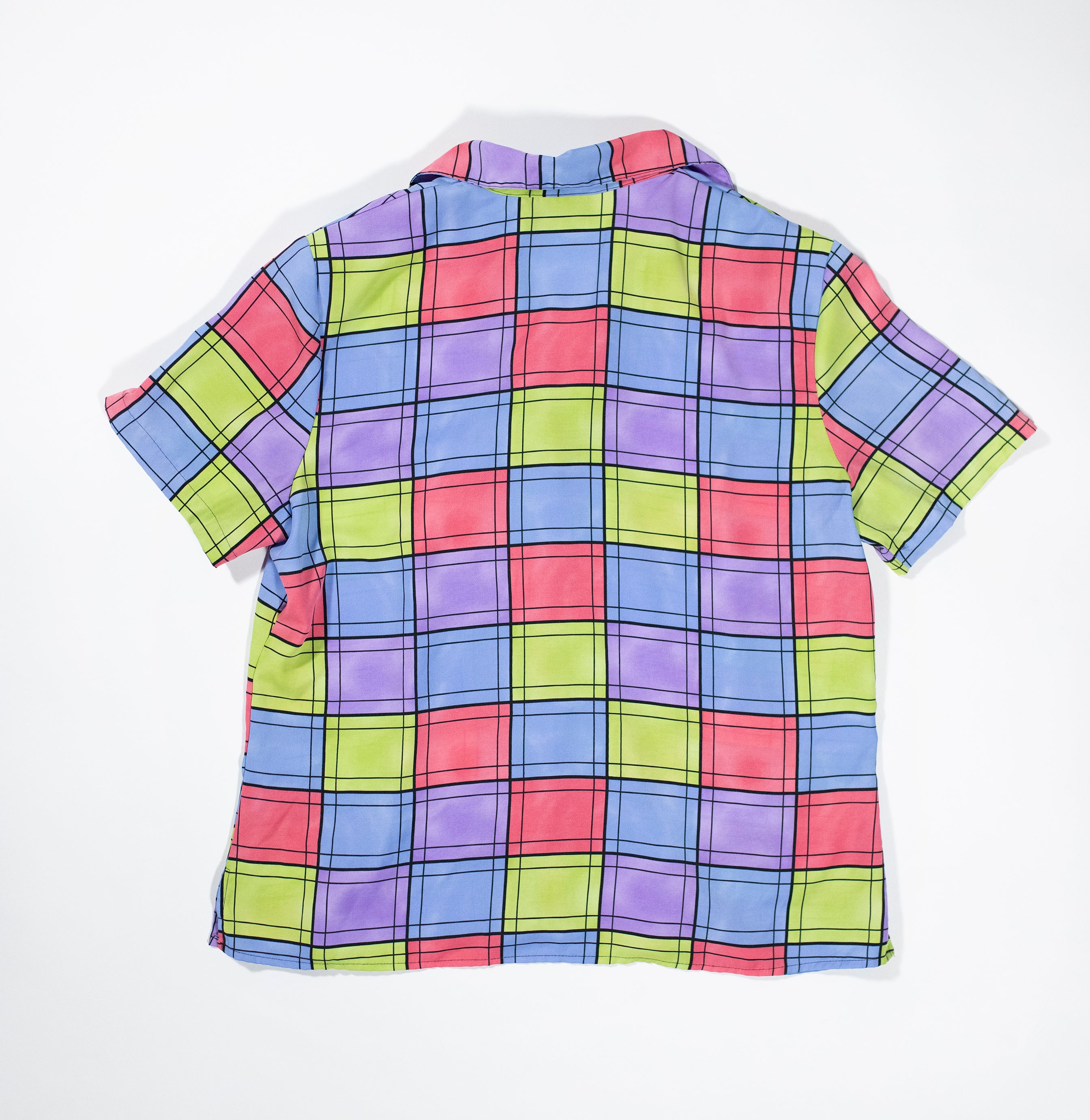 Checkerboard Short Sleeve Button Up