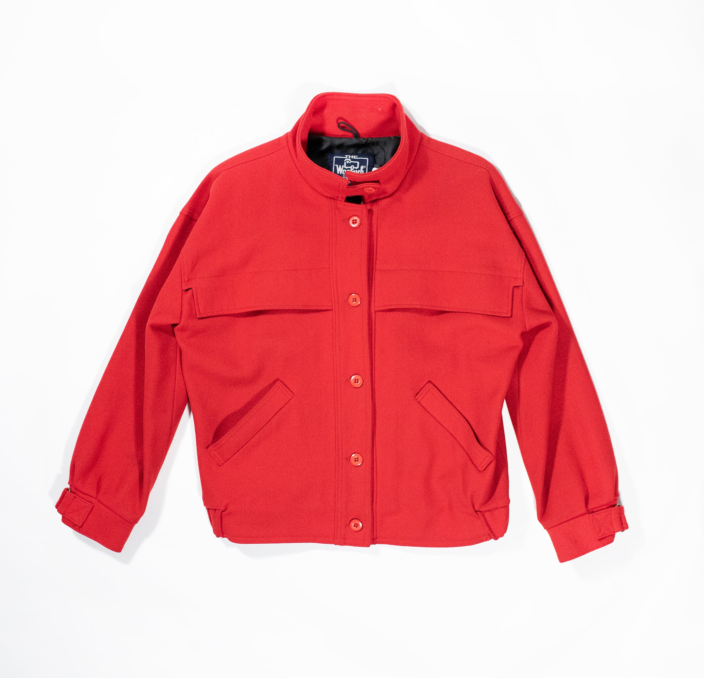 Red Wool Bomber Style Jacket