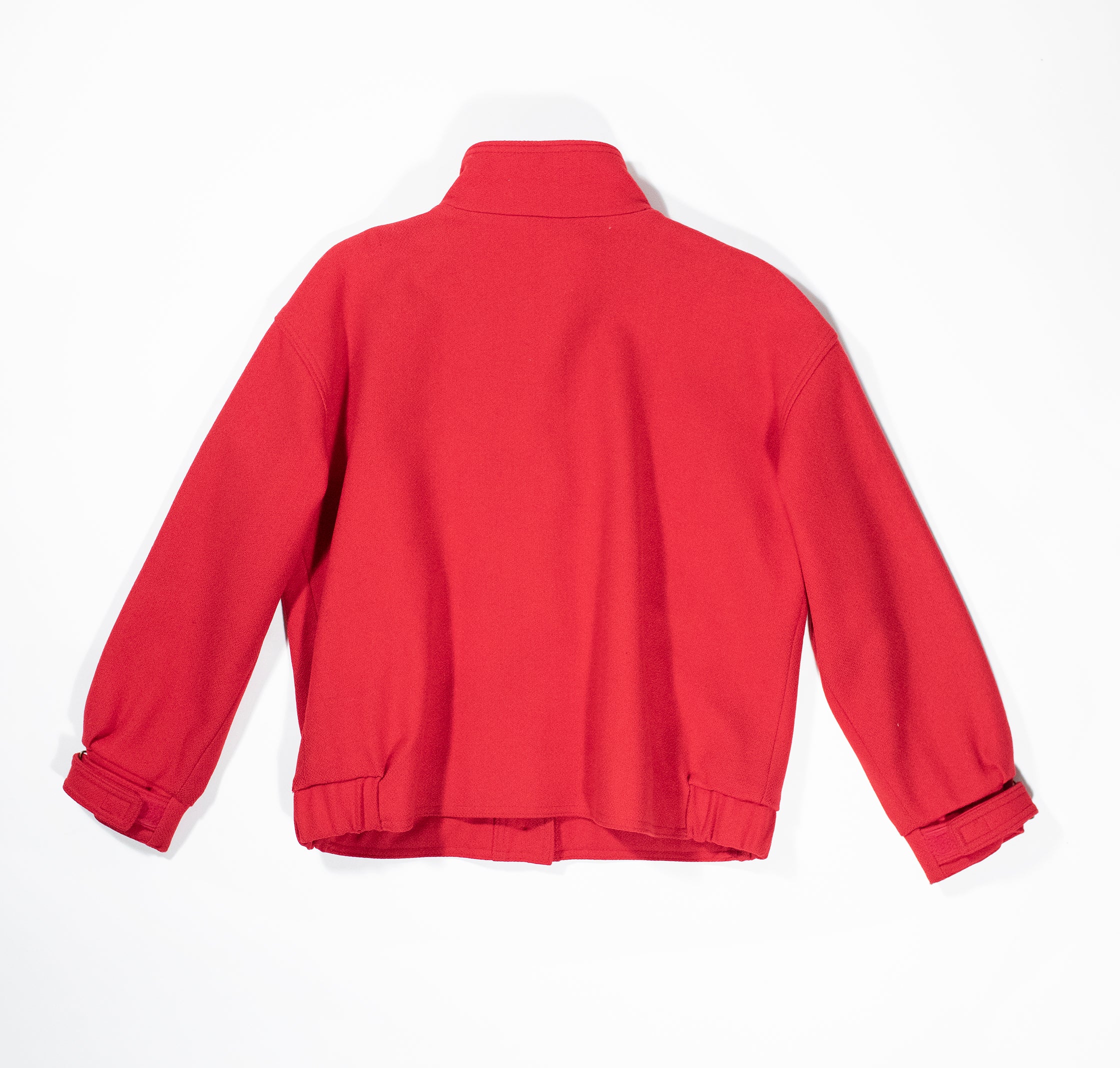 Red Wool Bomber Style Jacket