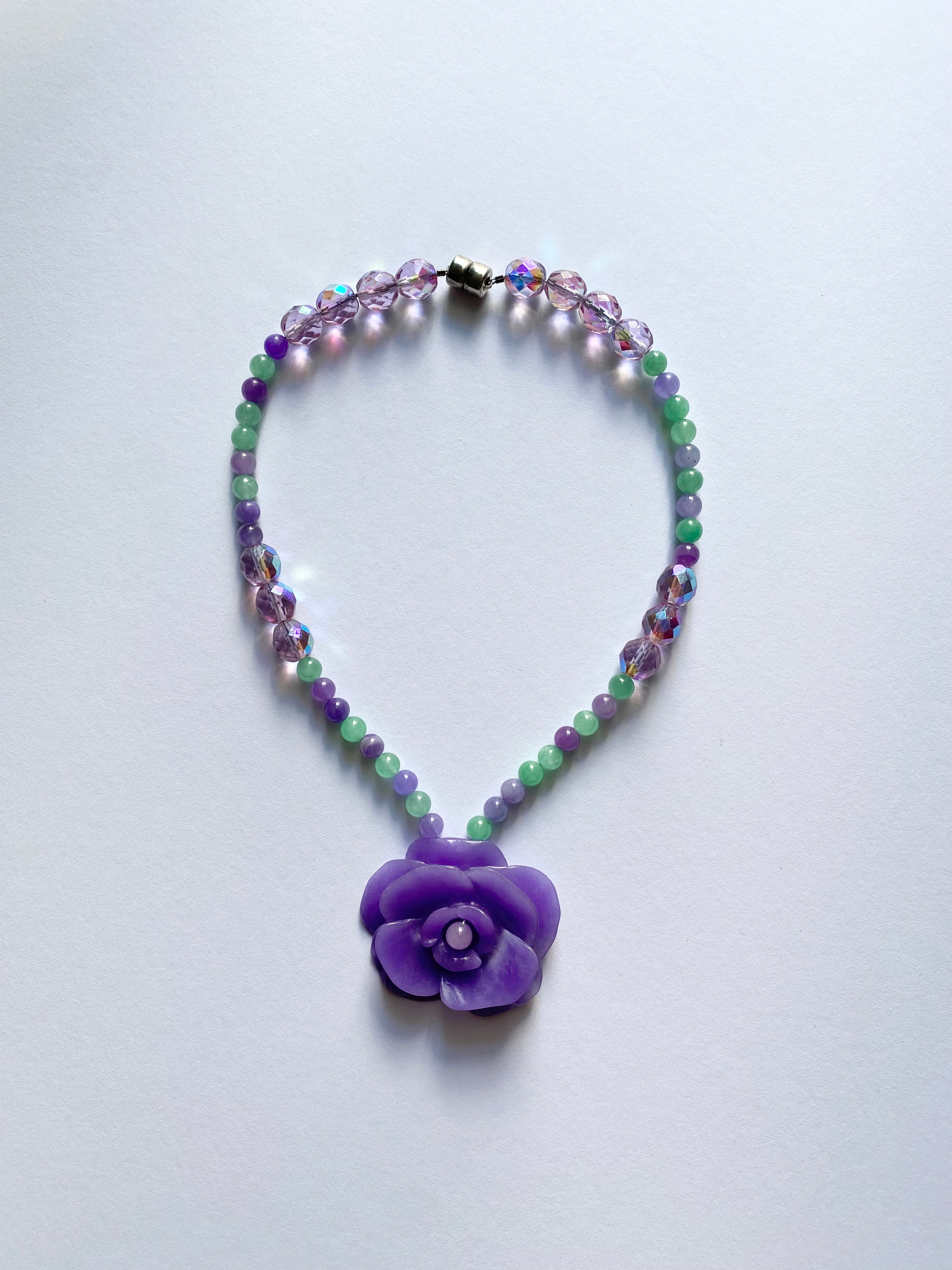 Y2K Flower Bead Necklace