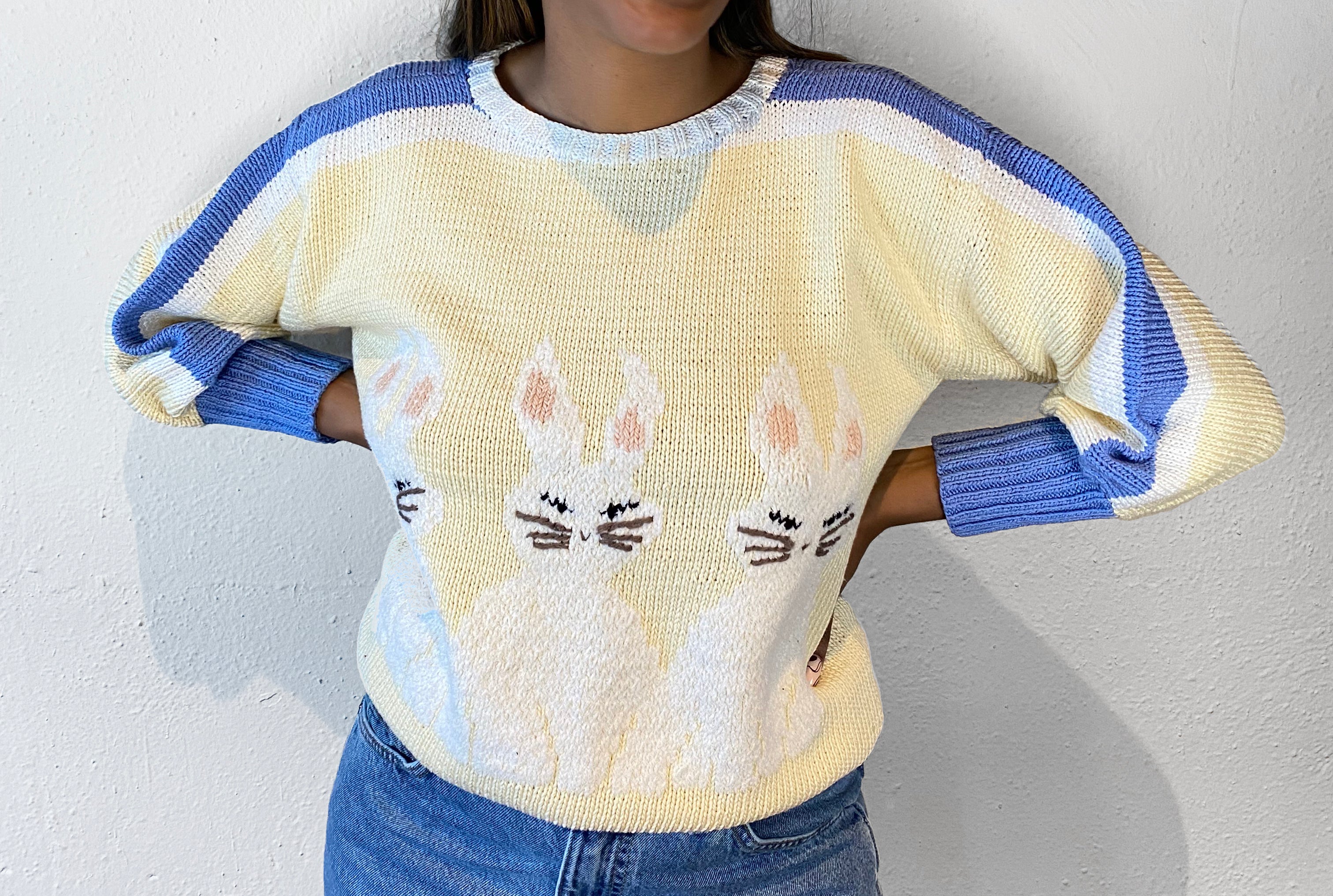 Vintage Knit Bunny Sweater
