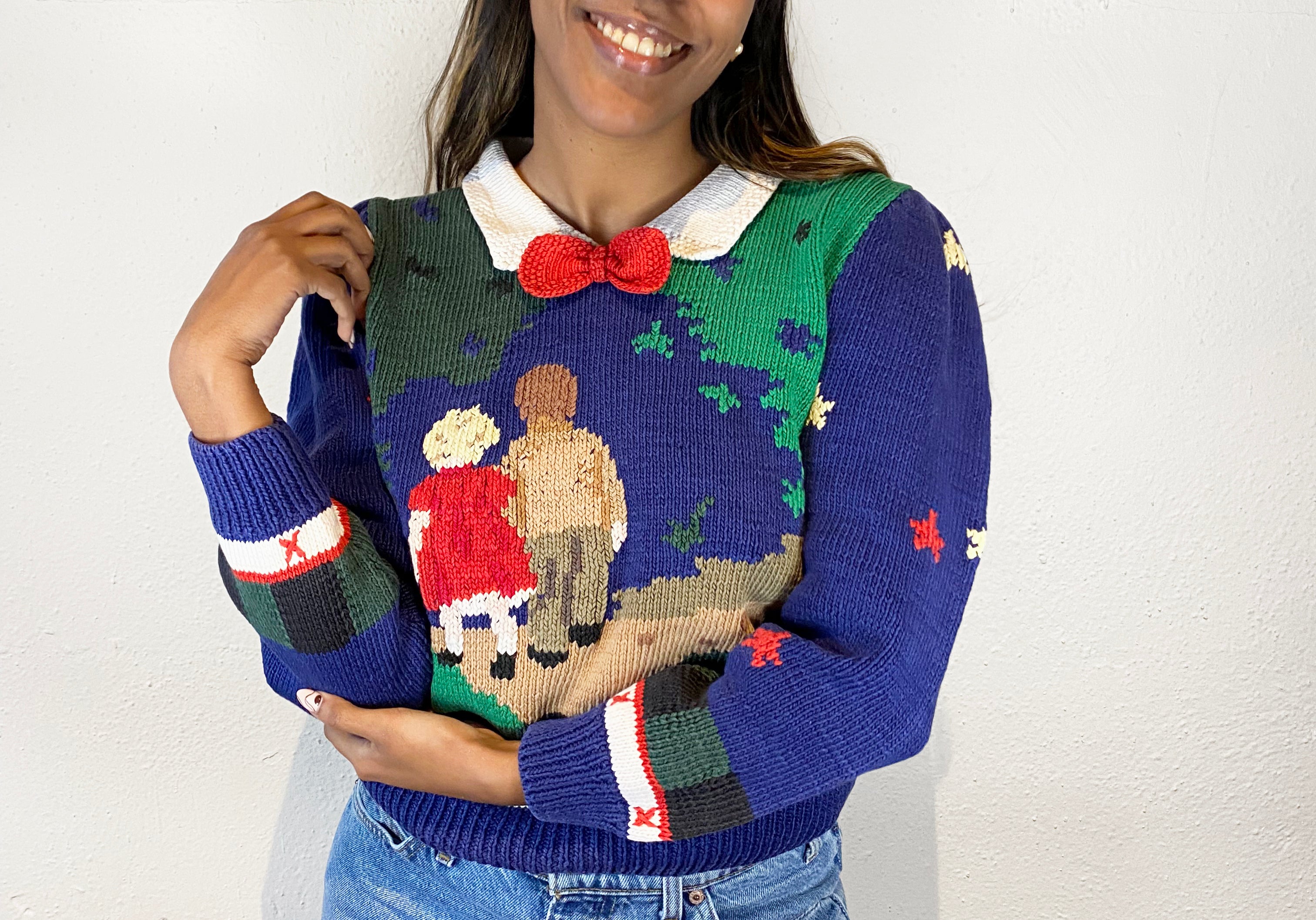 Vintage Bow Tie Holiday Sweater