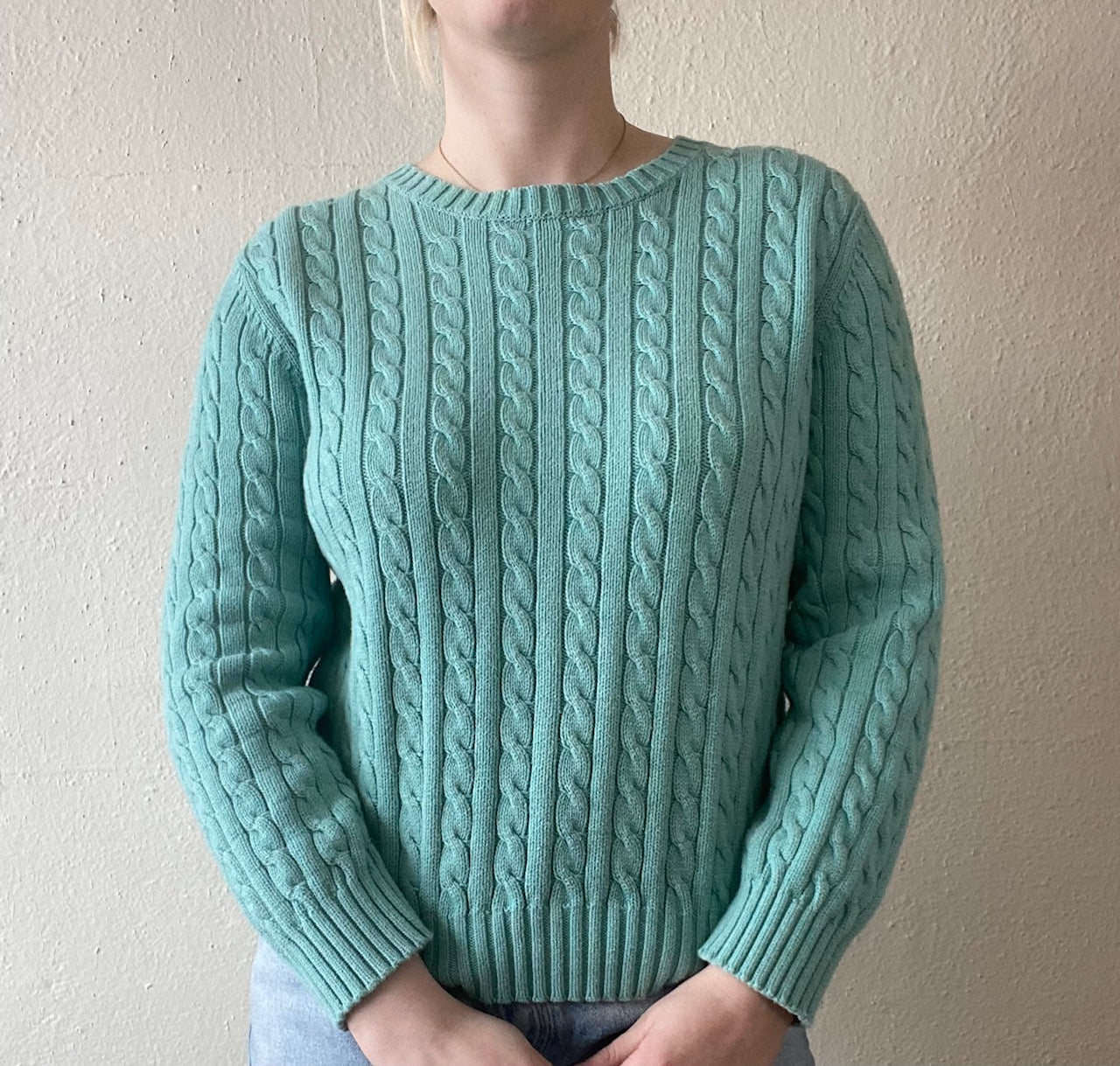 Teal Cable Sweater