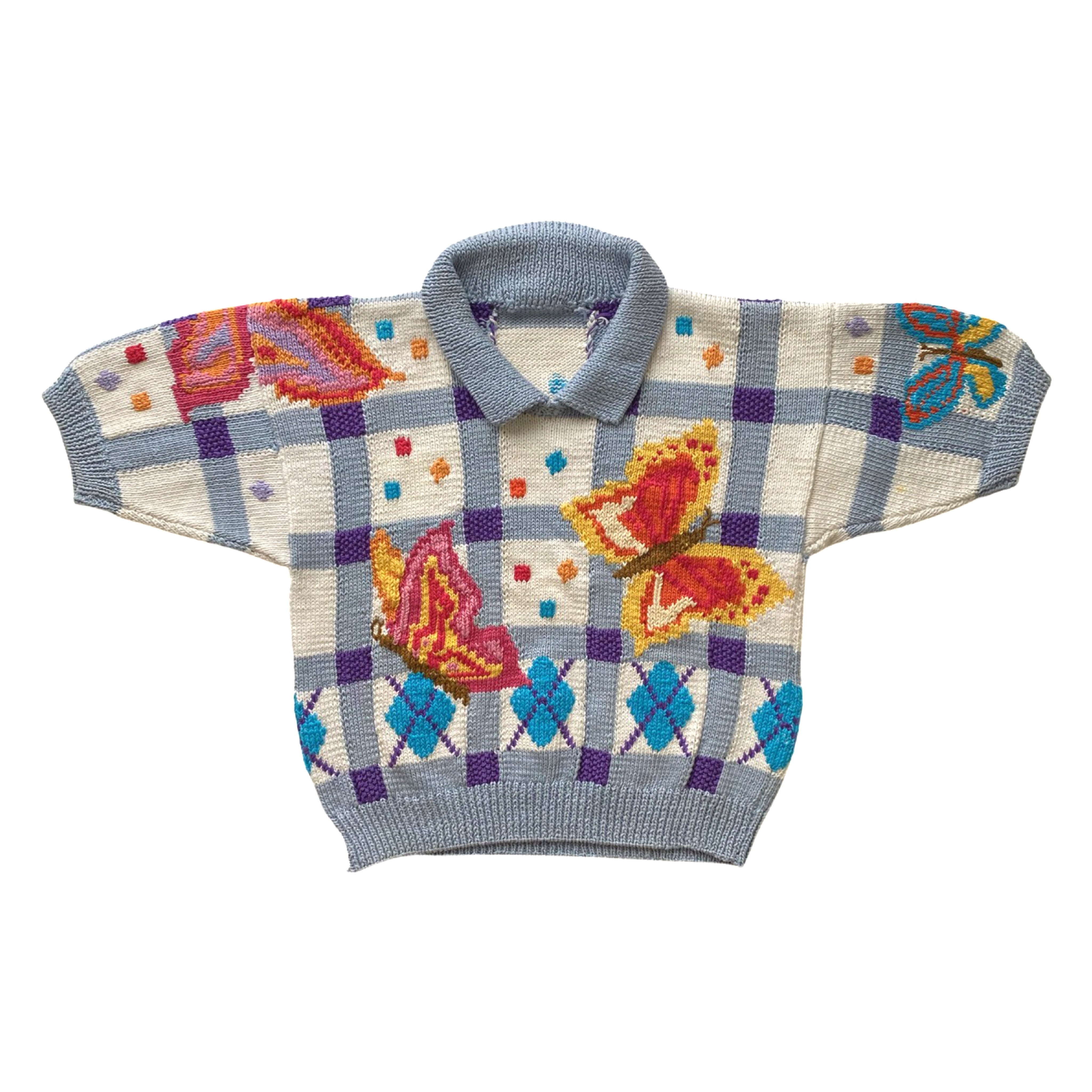 Vintage Short Sleeve Butterfly Sweater