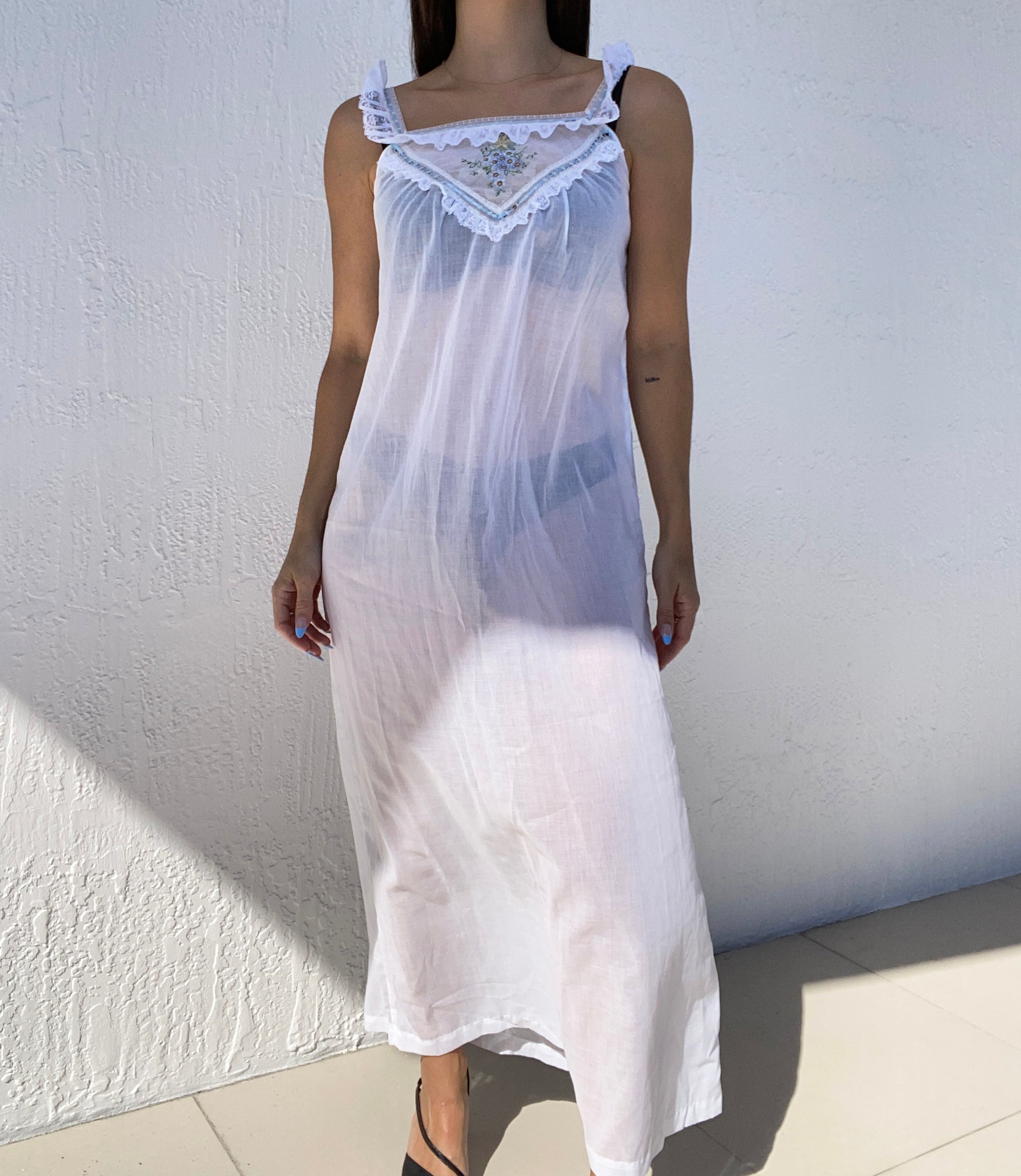 Bert Yelin for Iris Sheer Embroidered Slip Dress
