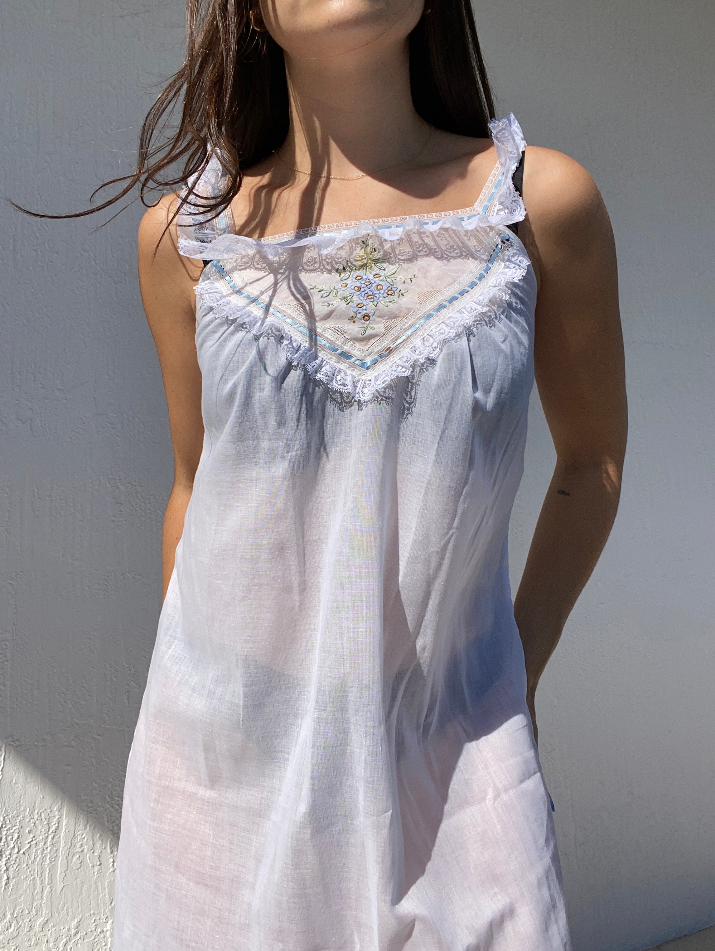 Bert Yelin for Iris Sheer Embroidered Slip Dress