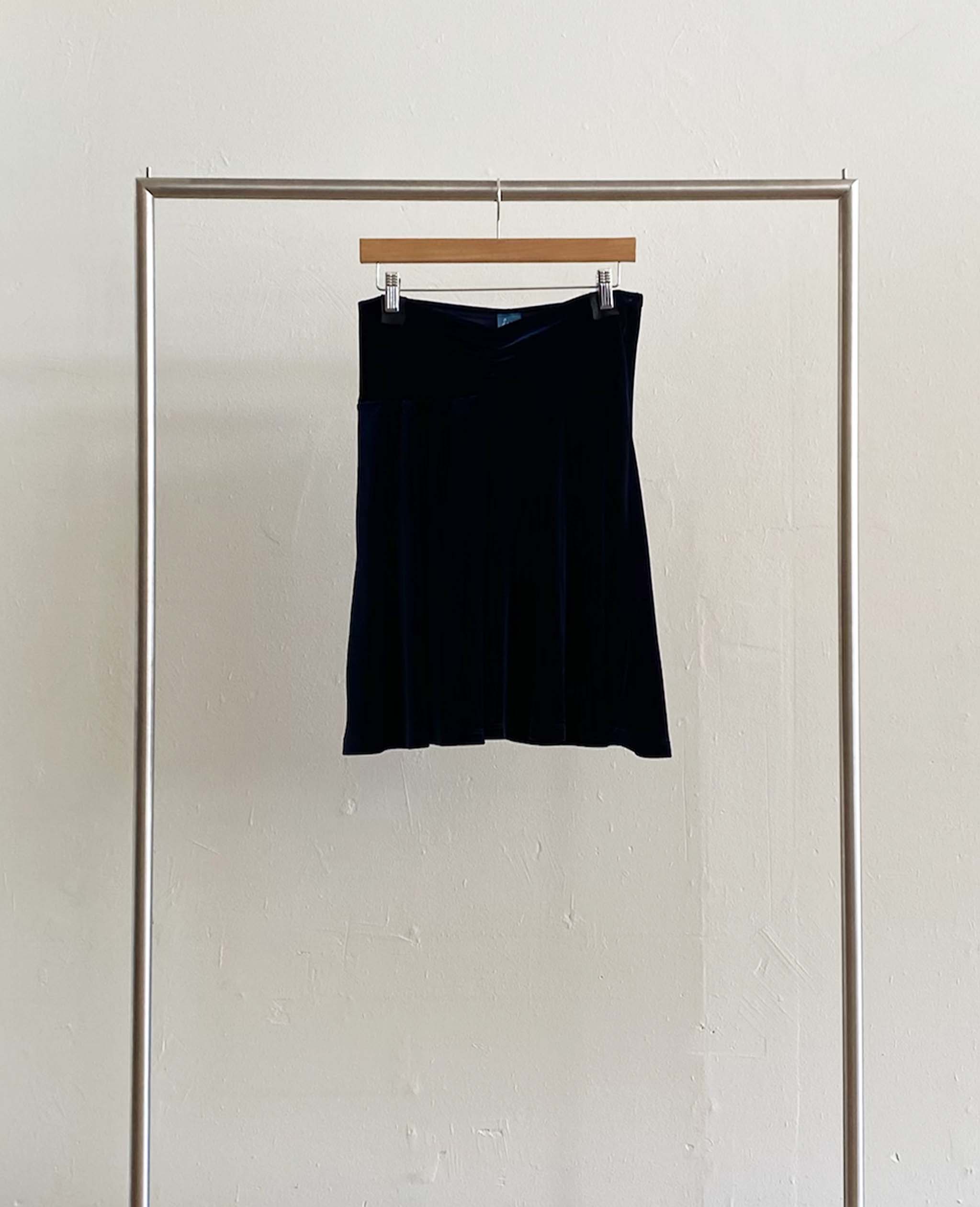 Blue Velvet Skirt Set