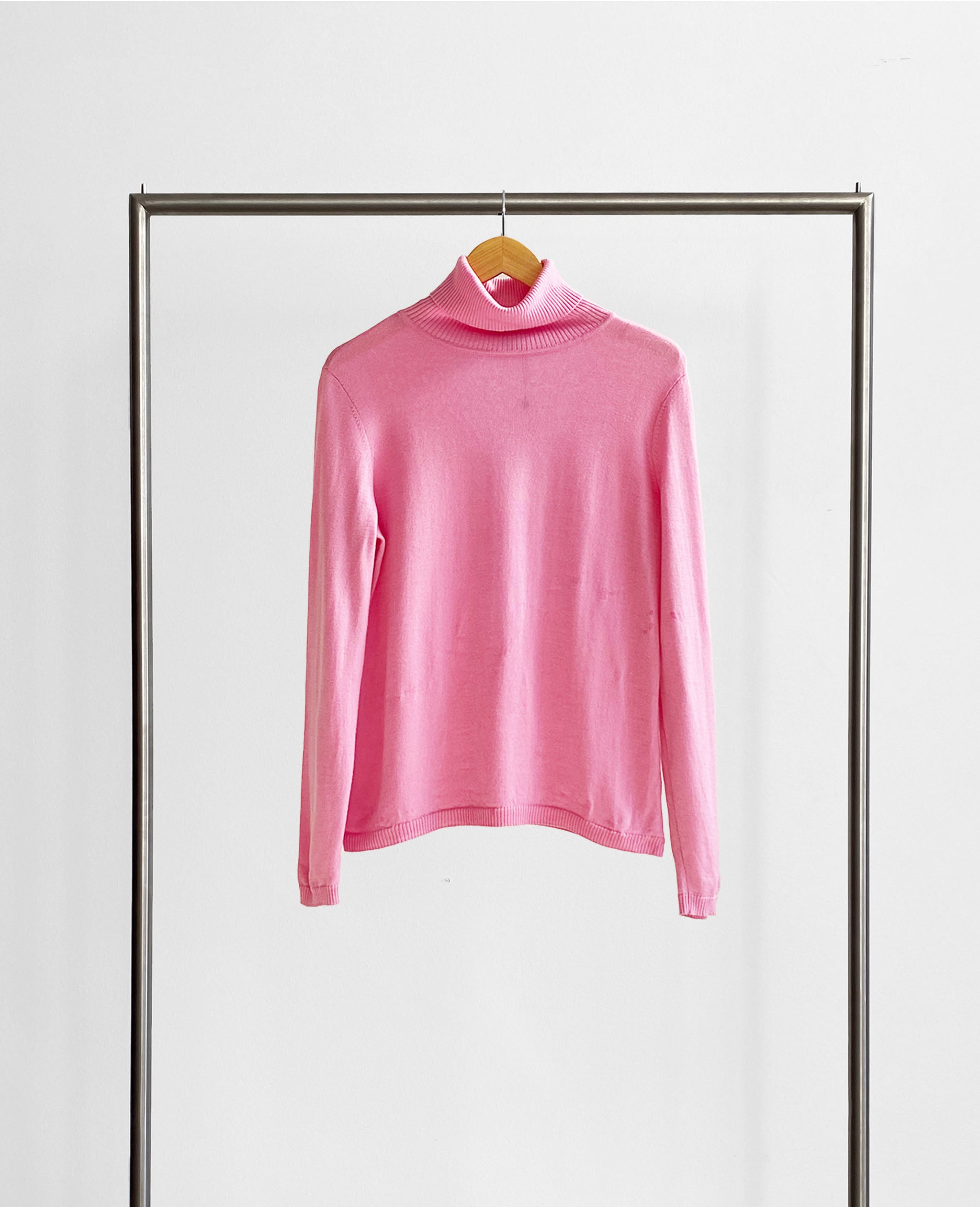 Pink Wool Turtleneck Sweater