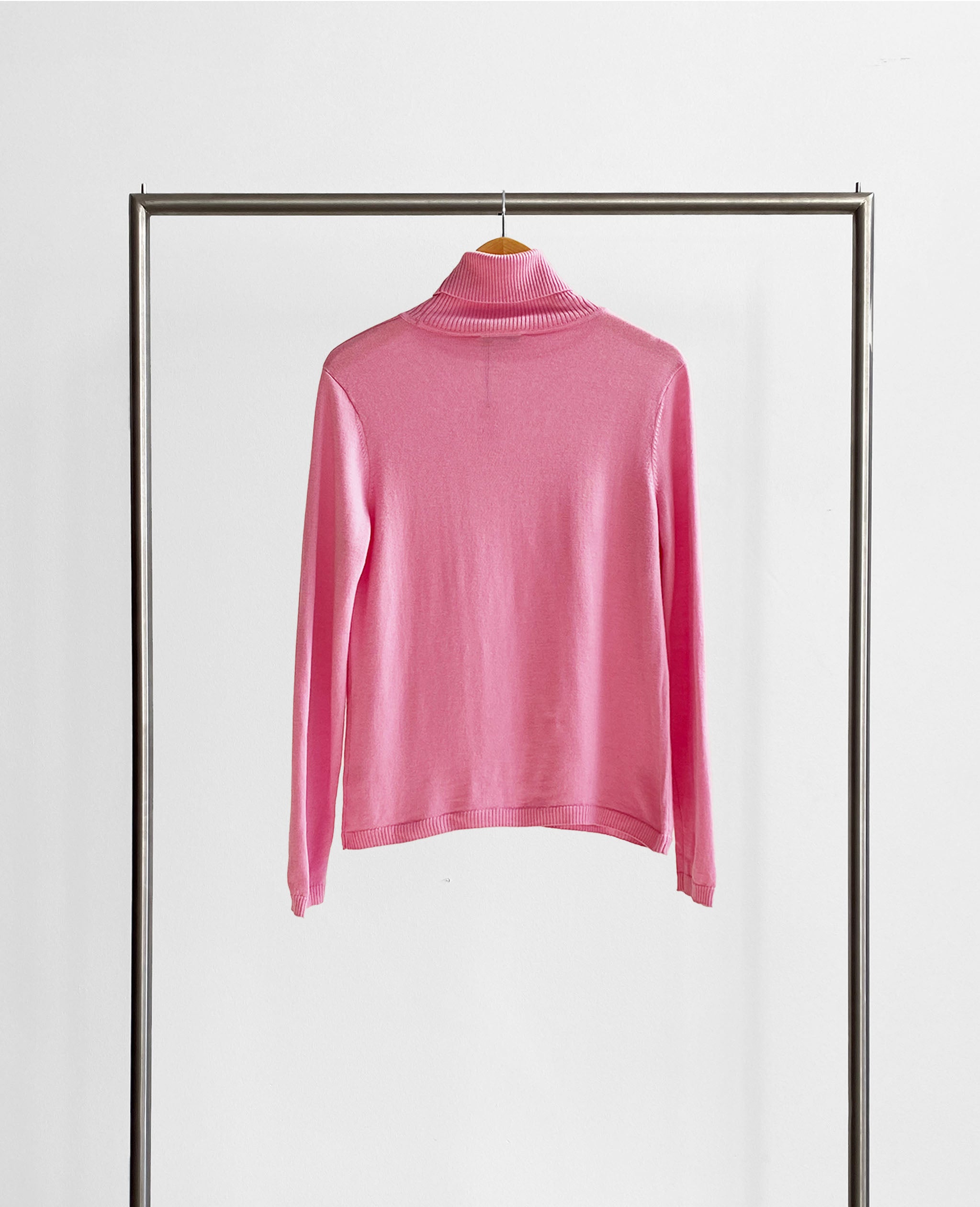 Pink Wool Turtleneck Sweater