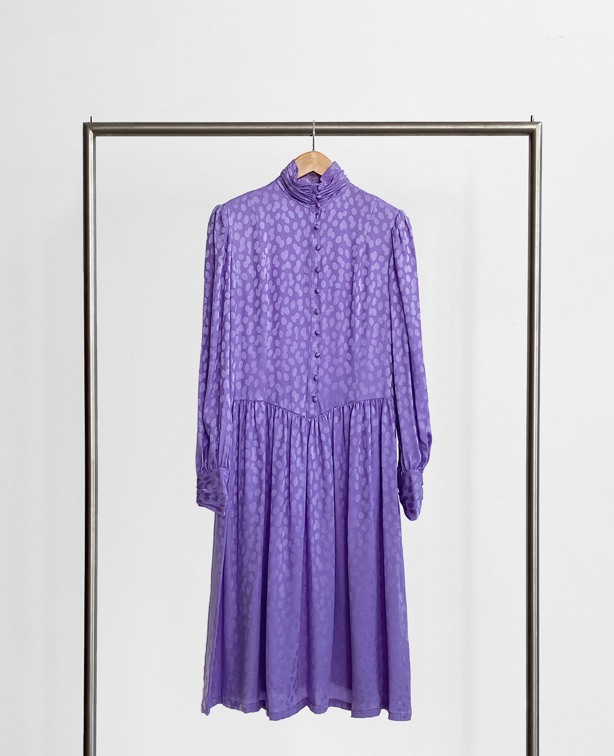 Lavender Patterned Silk Dress