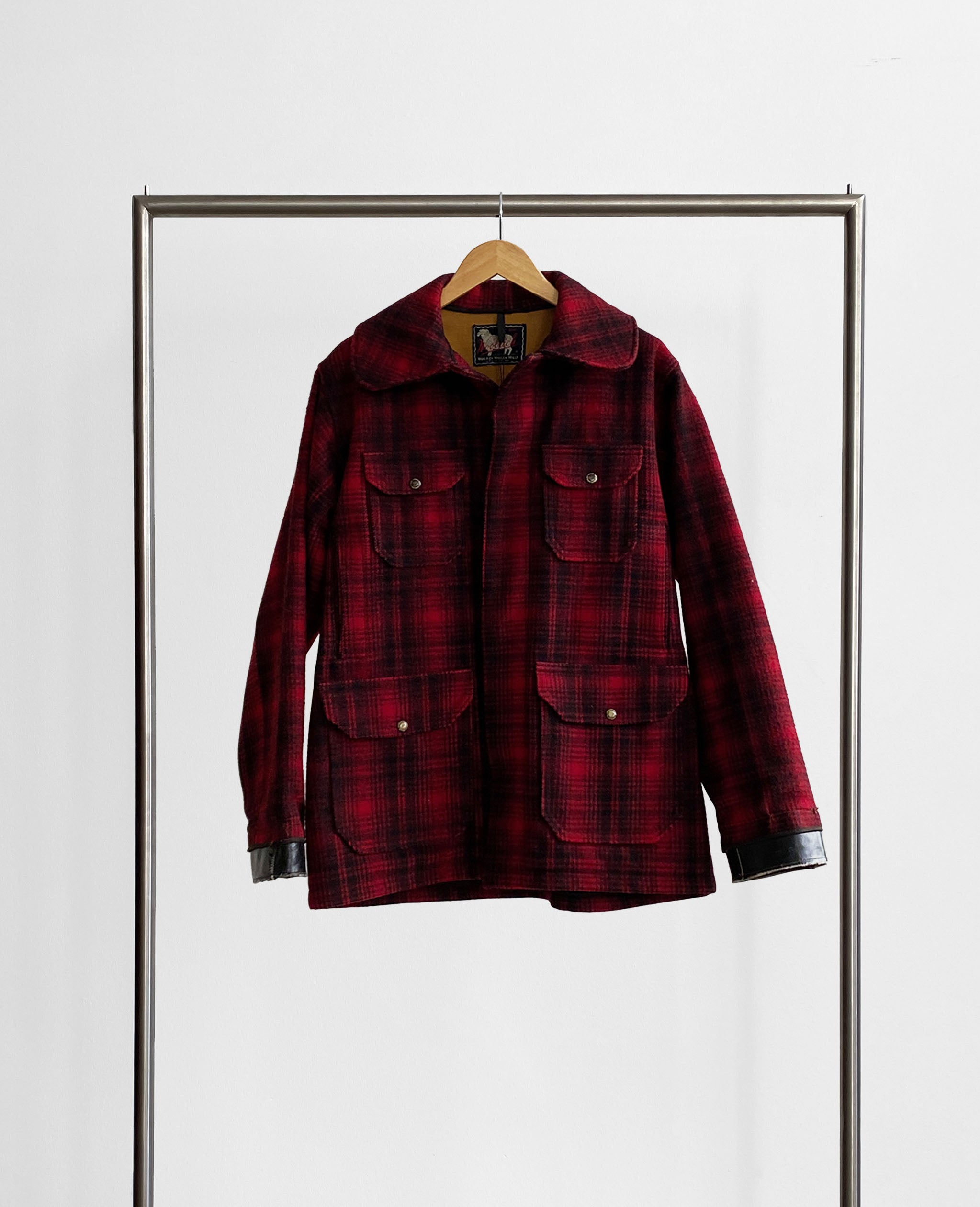 Red Plaid Wool Coat