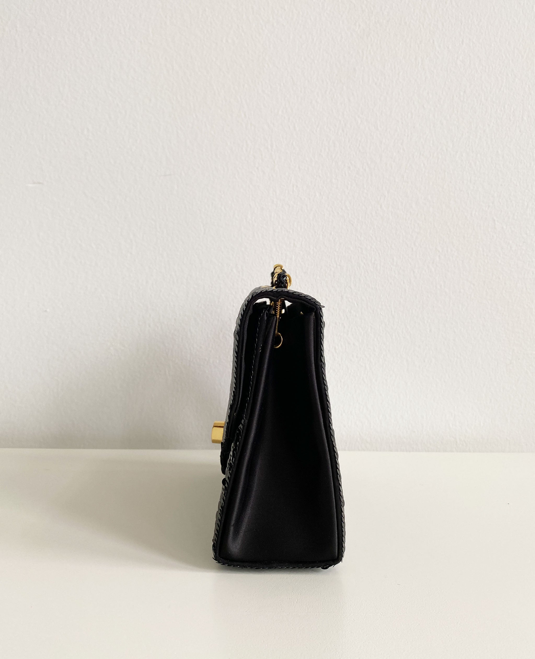 Black Sequin Mini Box Bag