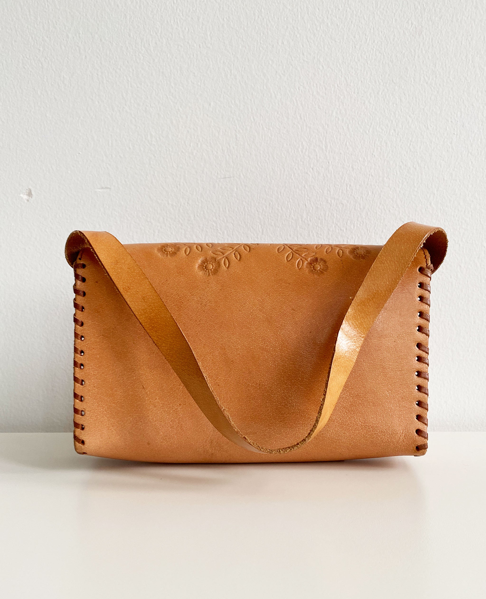 Hand Tooled Leather Shoulder Bag