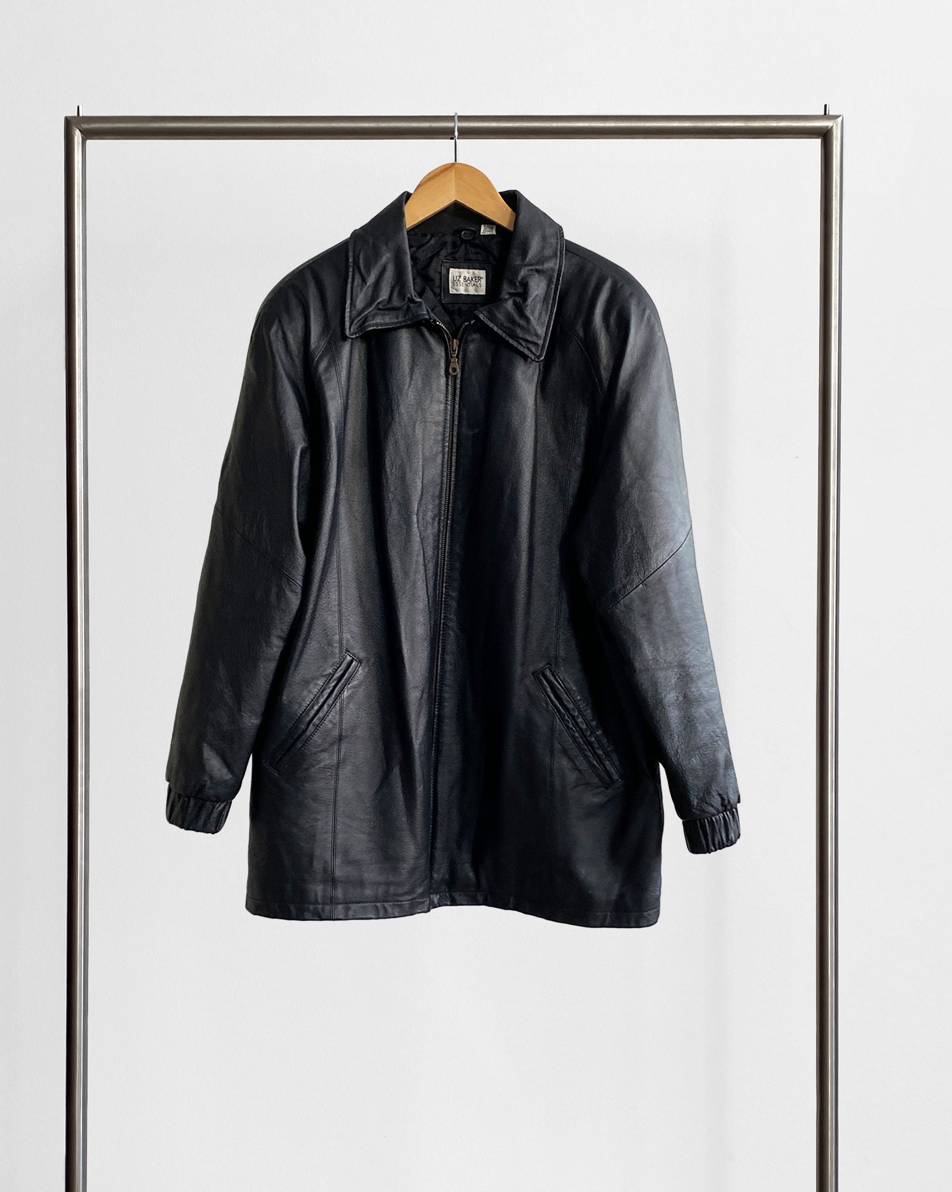 Black Zip Up Leather Jacket