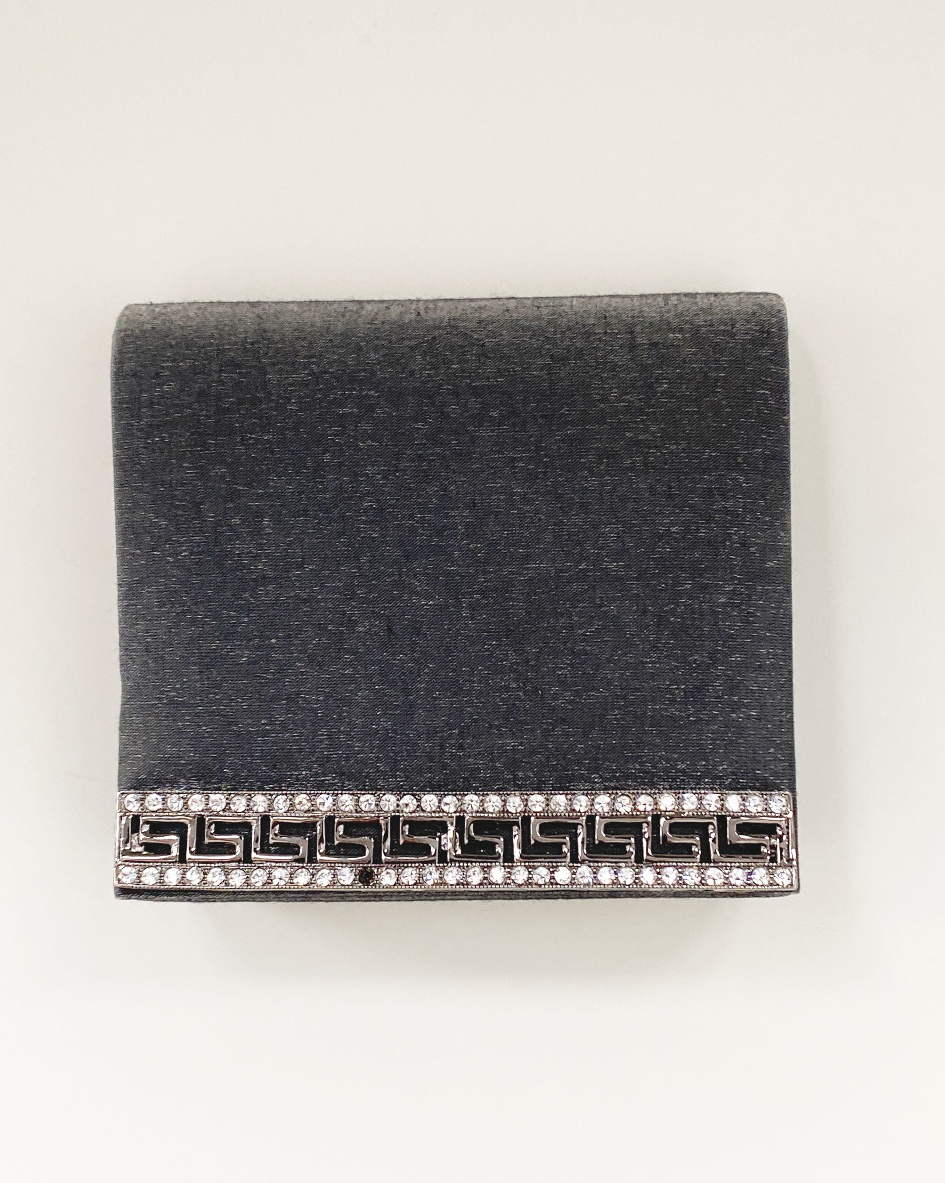 Gray Rhinestone Mini Clutch With Strap
