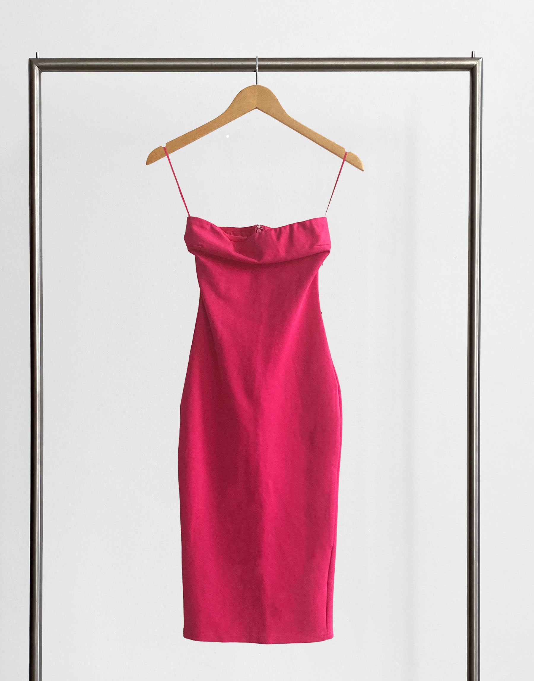 Hot Pink Strapless Bodycon Dress