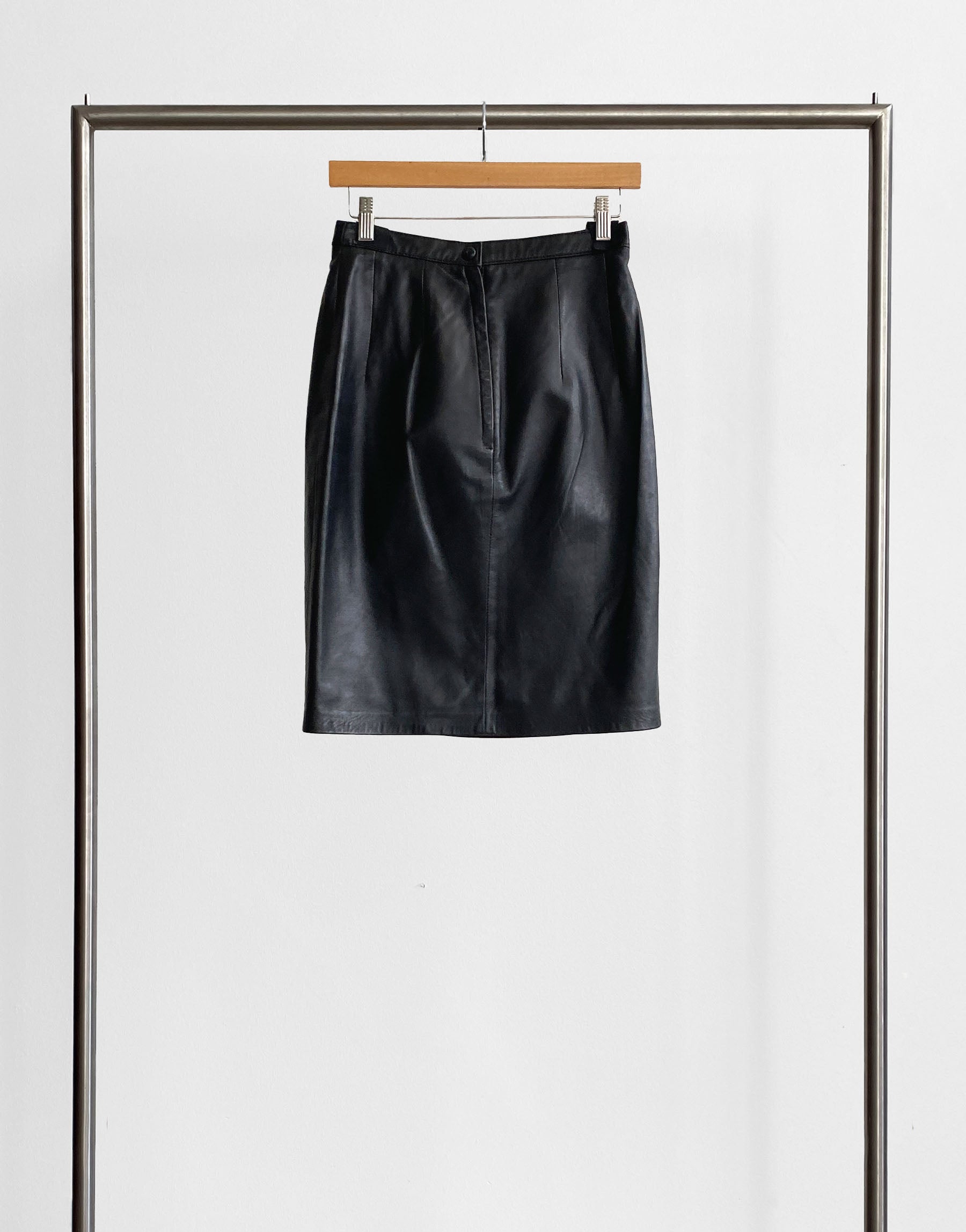 Black Buttery Leather Skirt