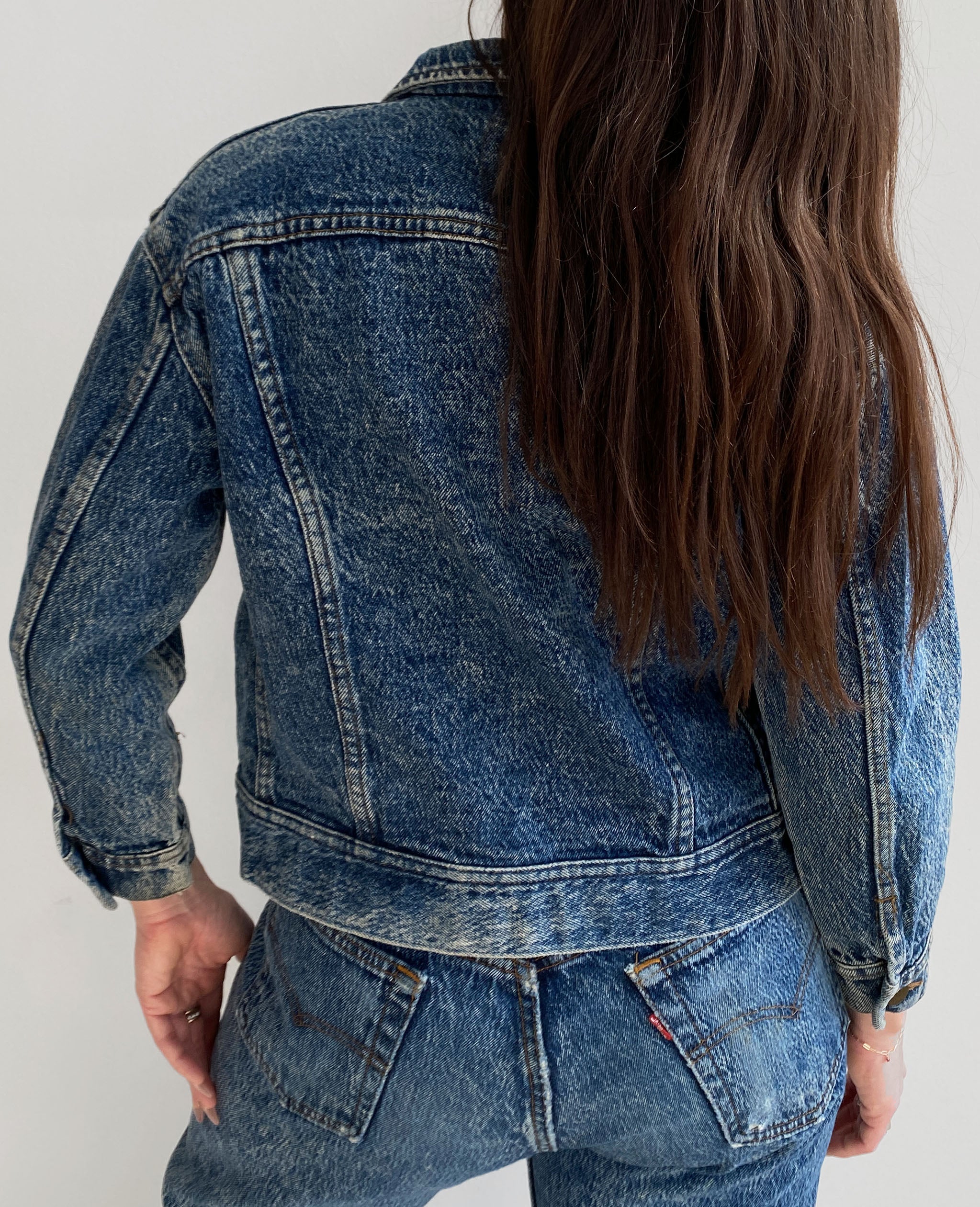 Daisy and Bees Embroidered Stonewash Denim Jacket