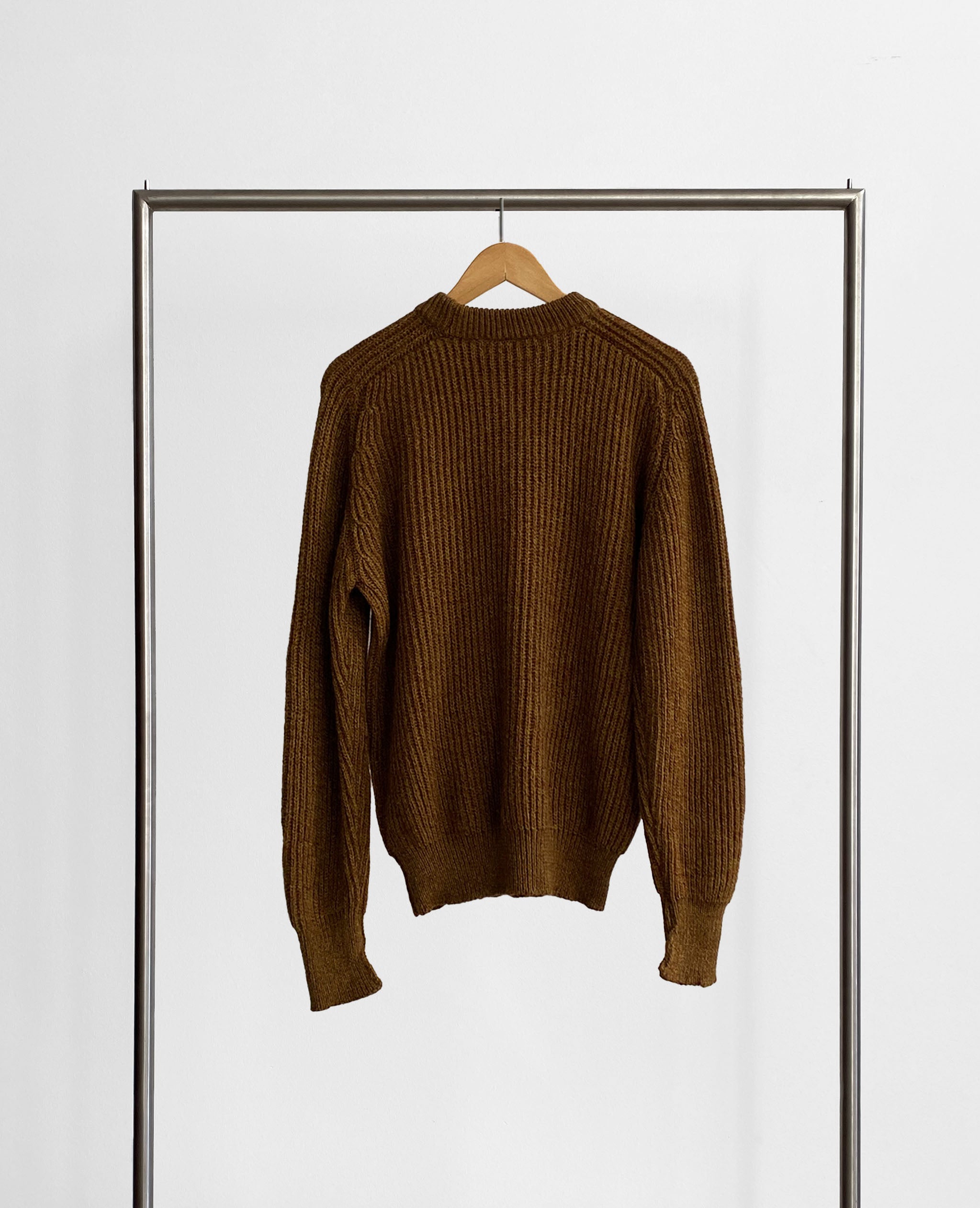 Camel Brown Knit Wool Sweater