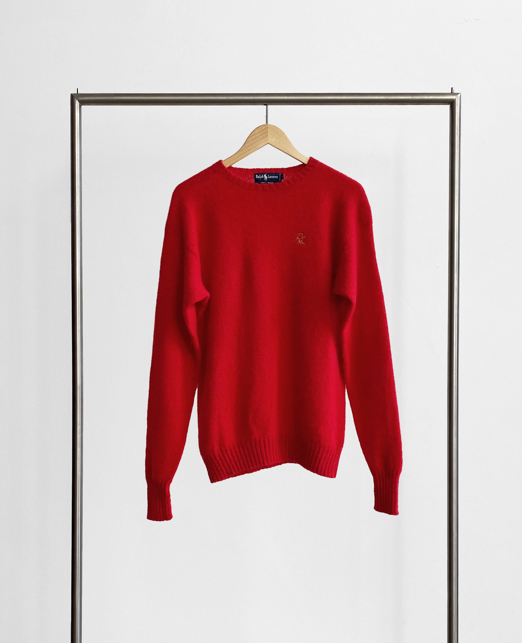 Red Wool Logo Sweater