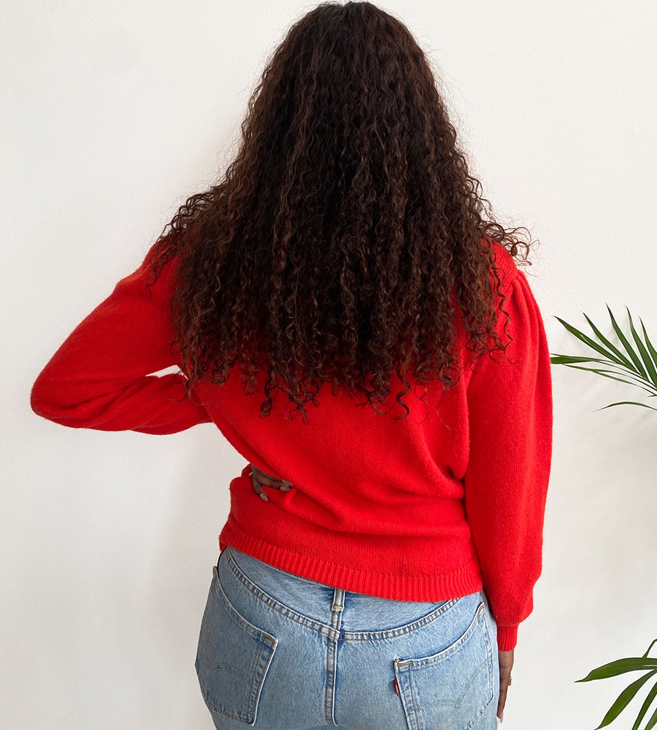 Red Pearl Beaded Sweater